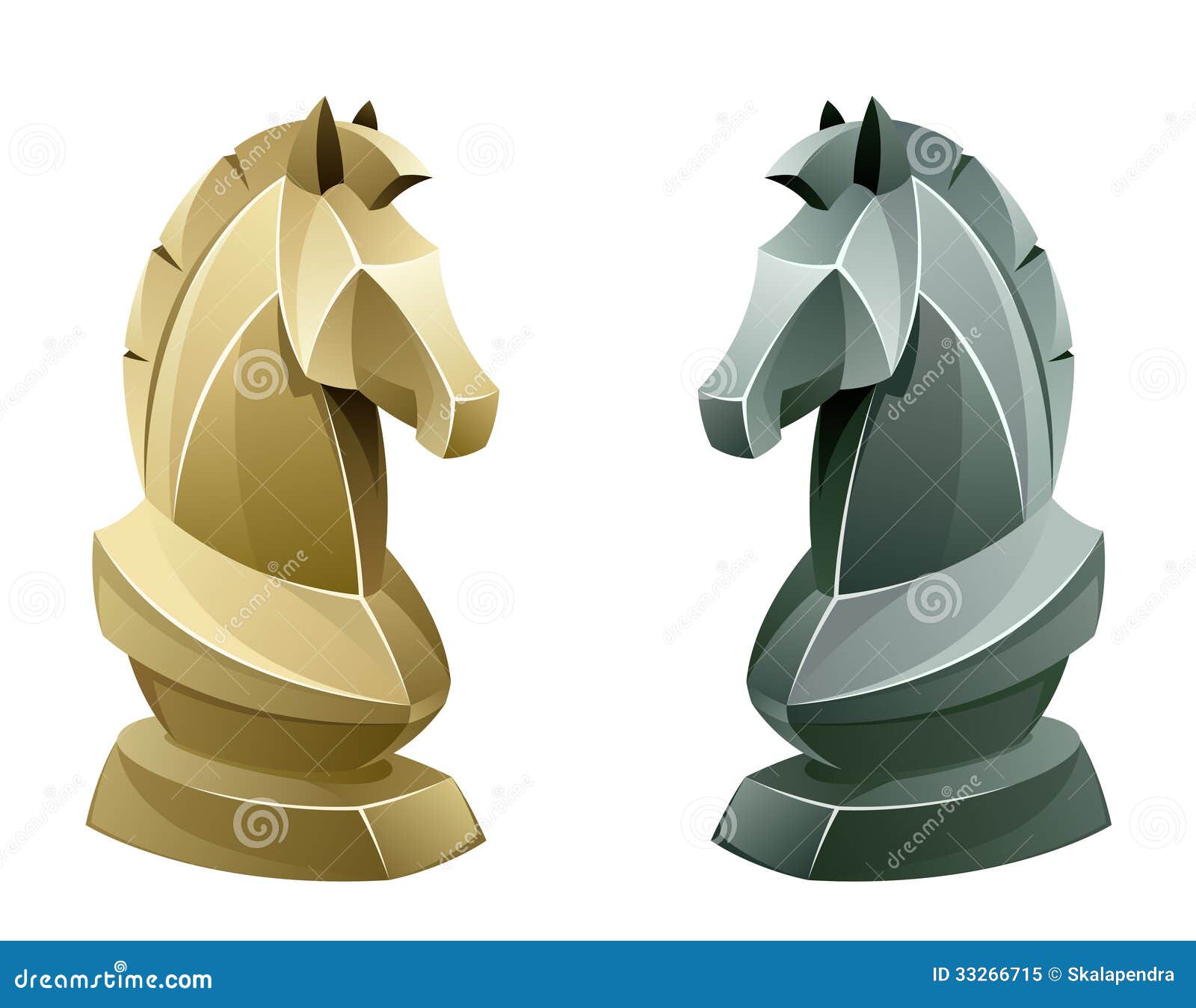 White chess piece horse 3d on background Vector Image