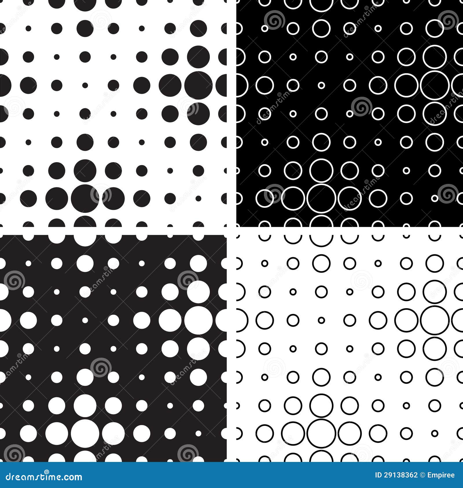 Black and white circles stock vector. Illustration of endless - 29138362