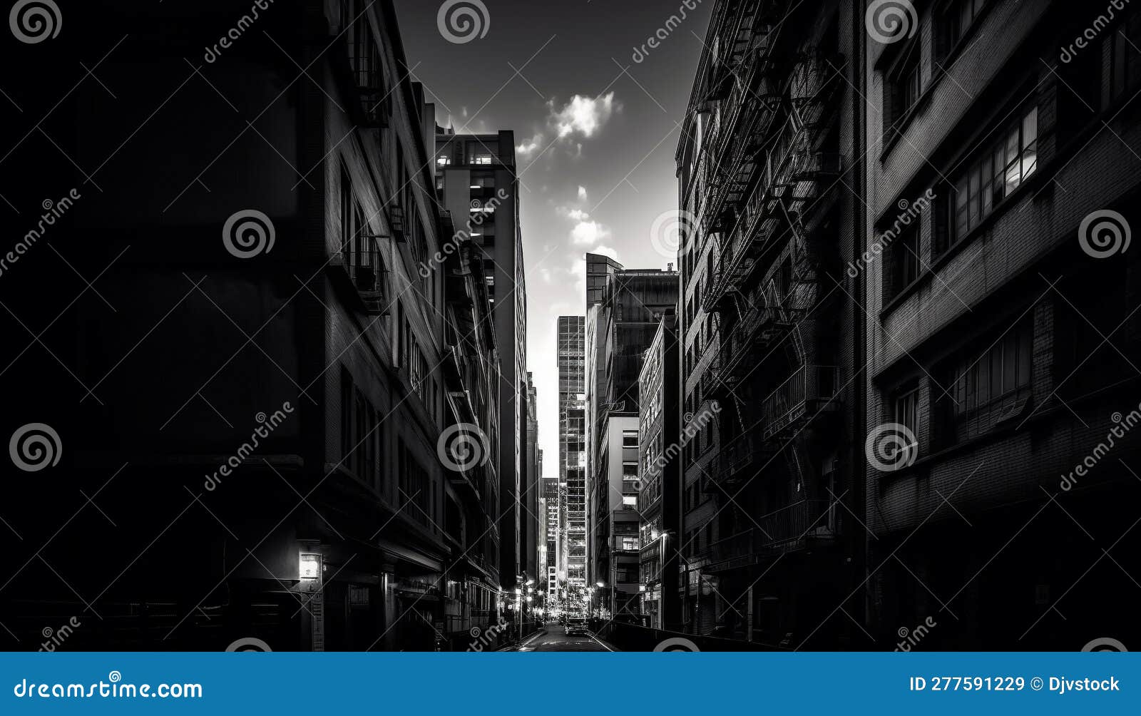 The Black and White City Skyline is a Modern Masterpiece Generated by