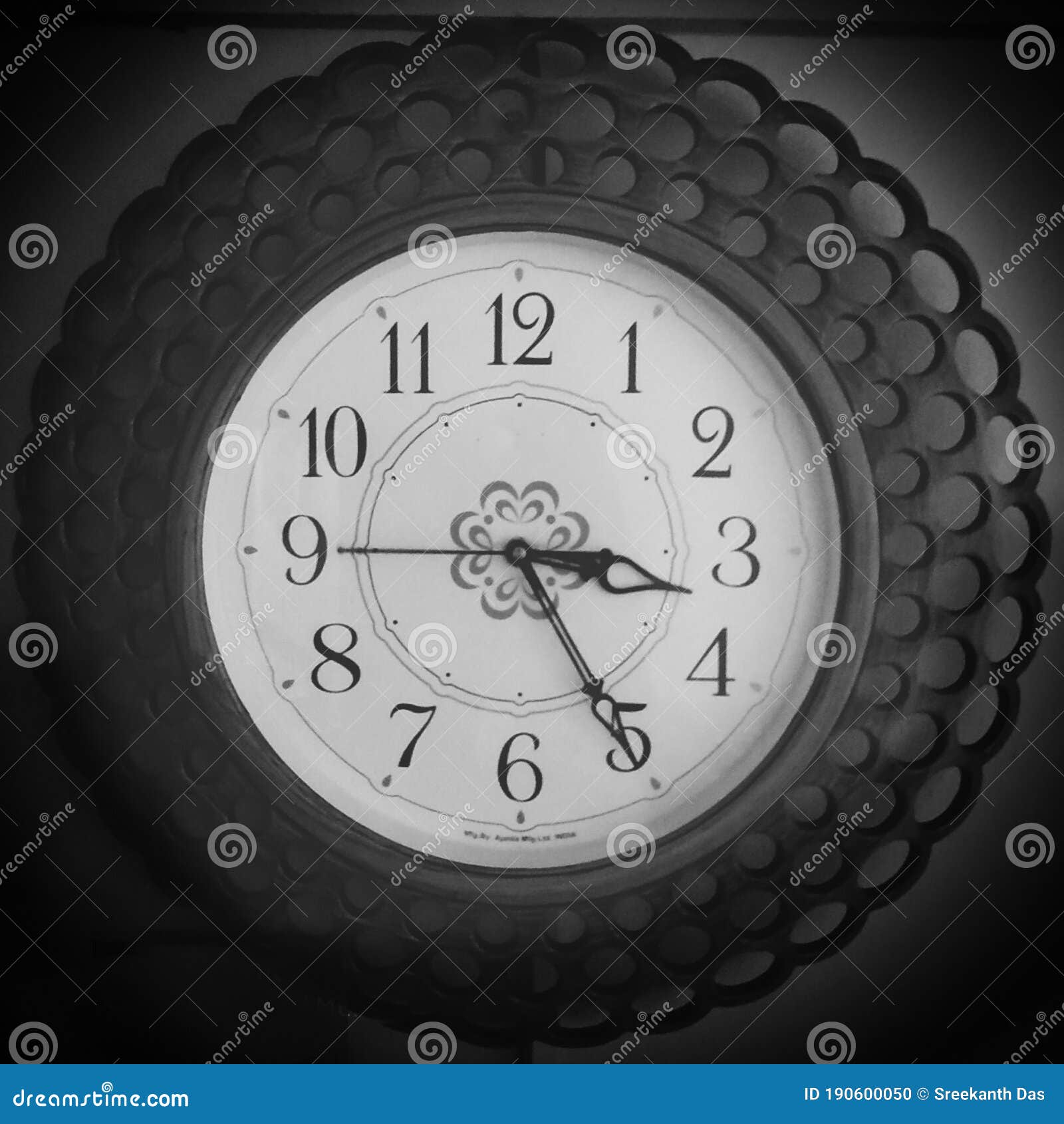 Black and White Clock on the Wall Stock Photo Image of furniture
