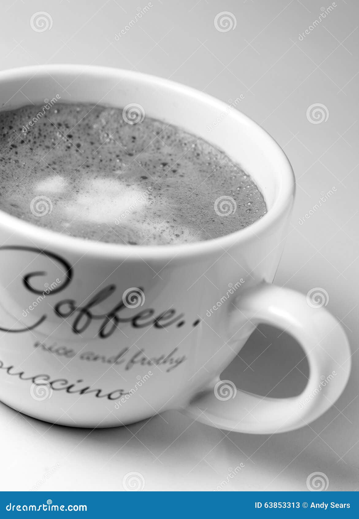 Black and White Coffee in Cup Stock Image Image of sweet, tasty 63853313