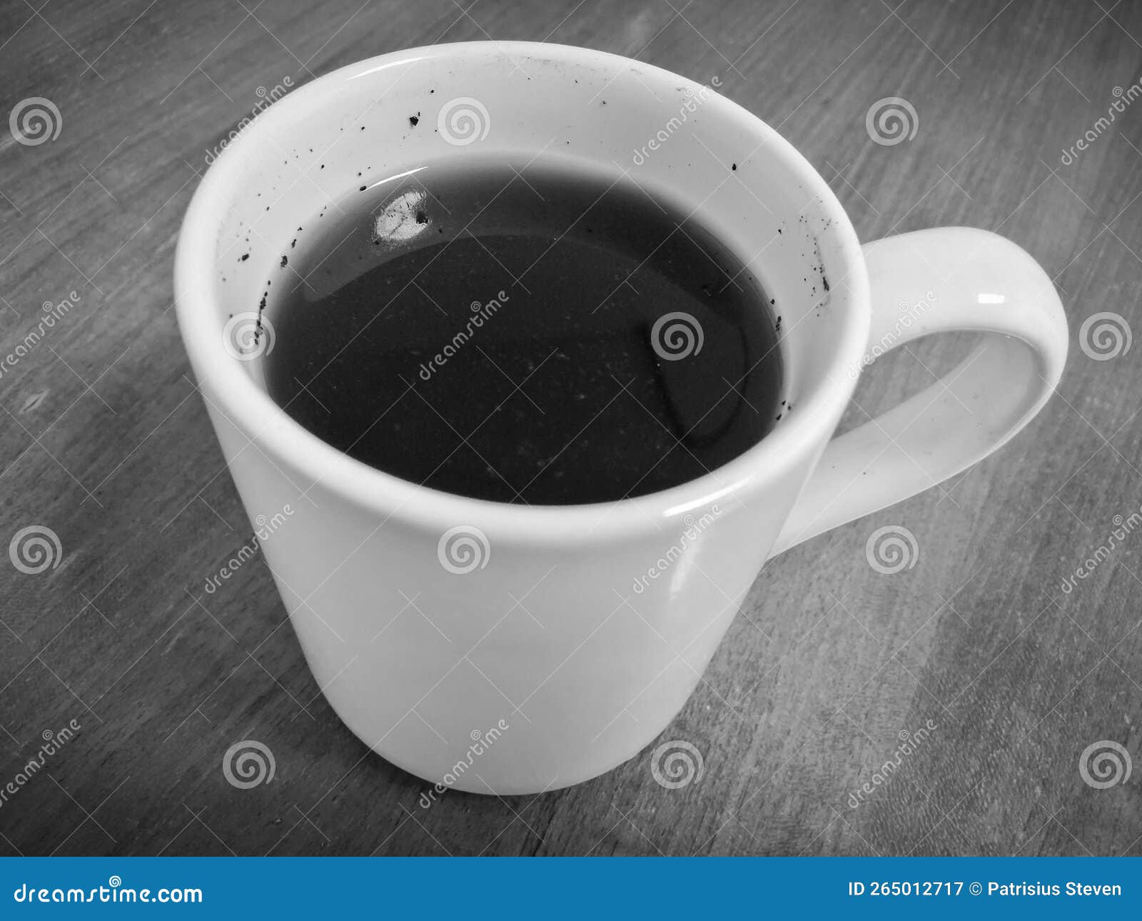 Black and White Coffee in White Glass Stock Image Image of monochrome