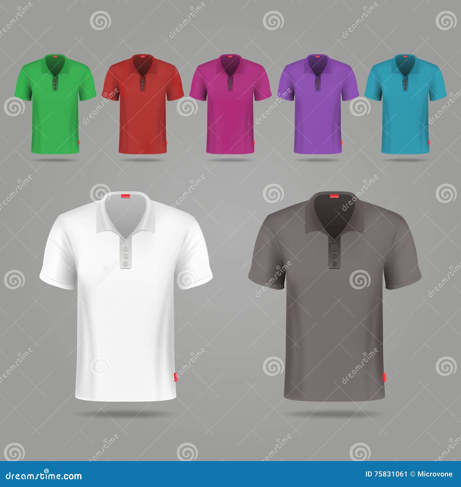 Black, White and Color Male Vector T-shirts Design Template Stock Vector - Illustration of ...