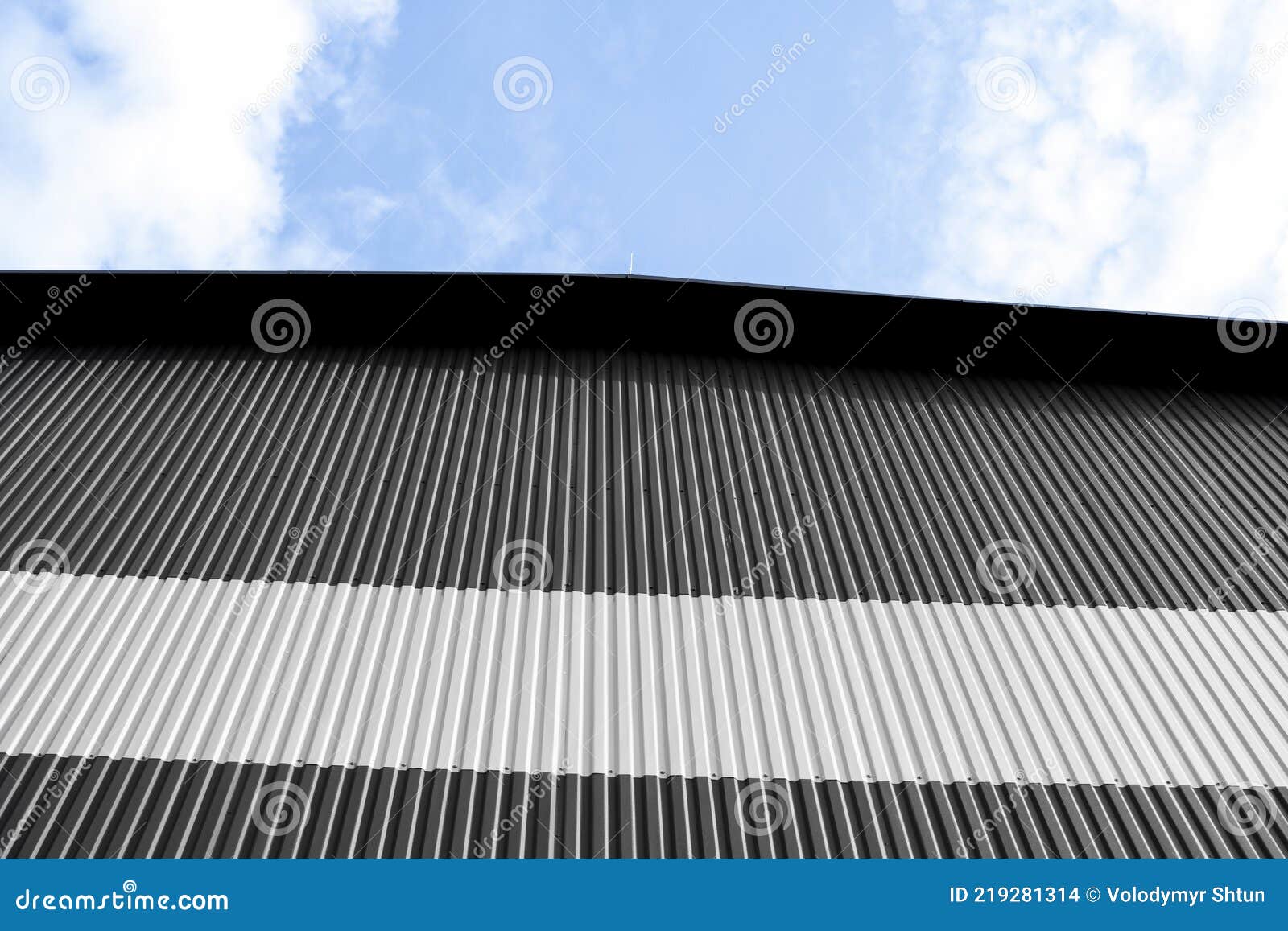 Black and White Corrugated Iron Sheet Used As a Facade of a Warehouse ...