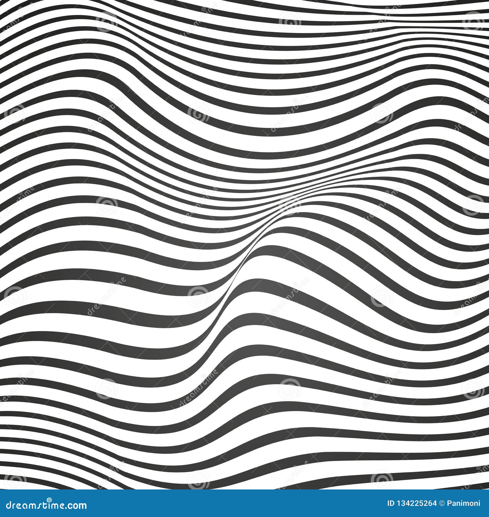 Black And White Curved Lines, Surface Waves, Vector Design ...