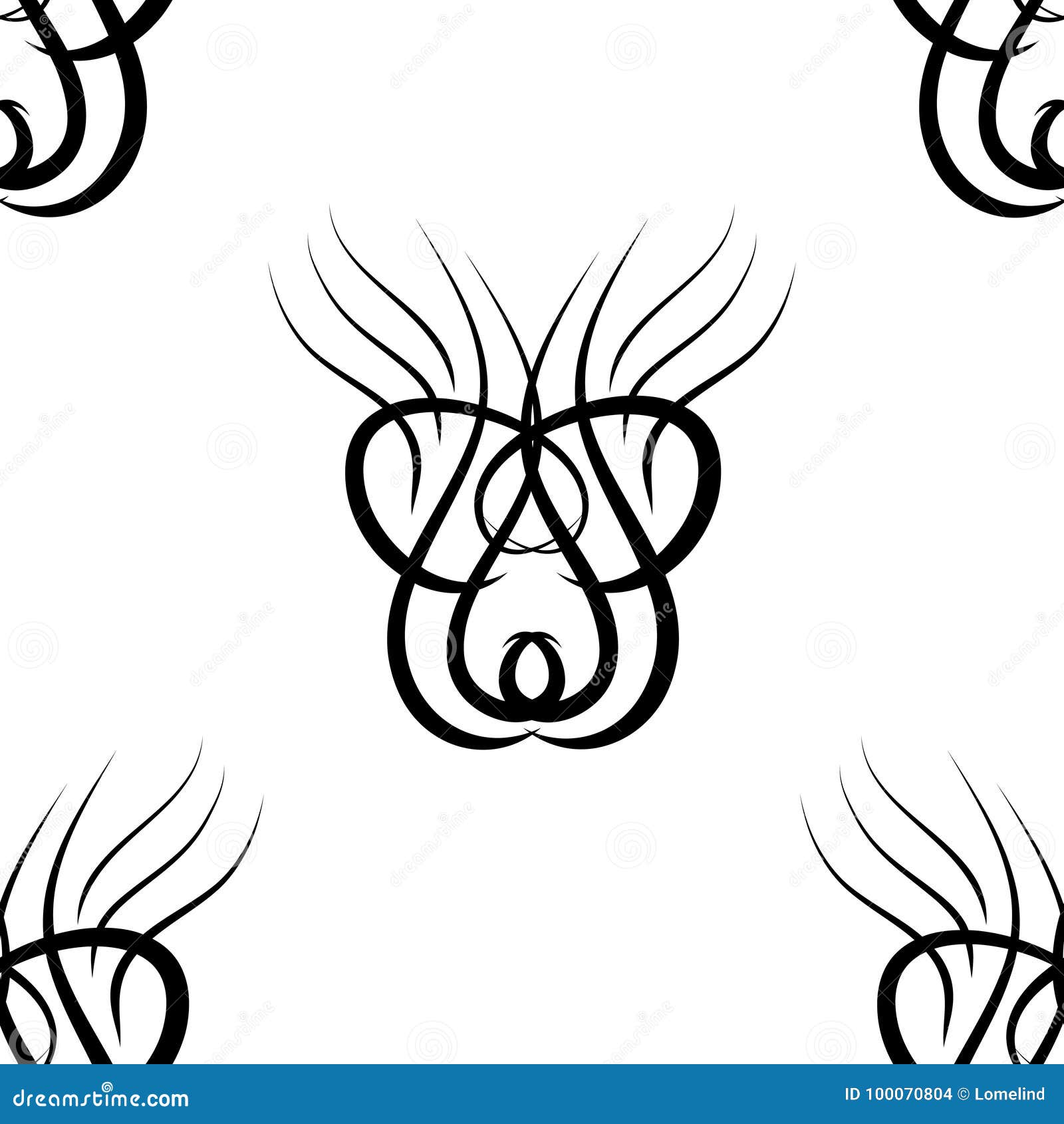 Black and White Damask Seamless Pattern Stock Illustration Illustration of curve, ornament