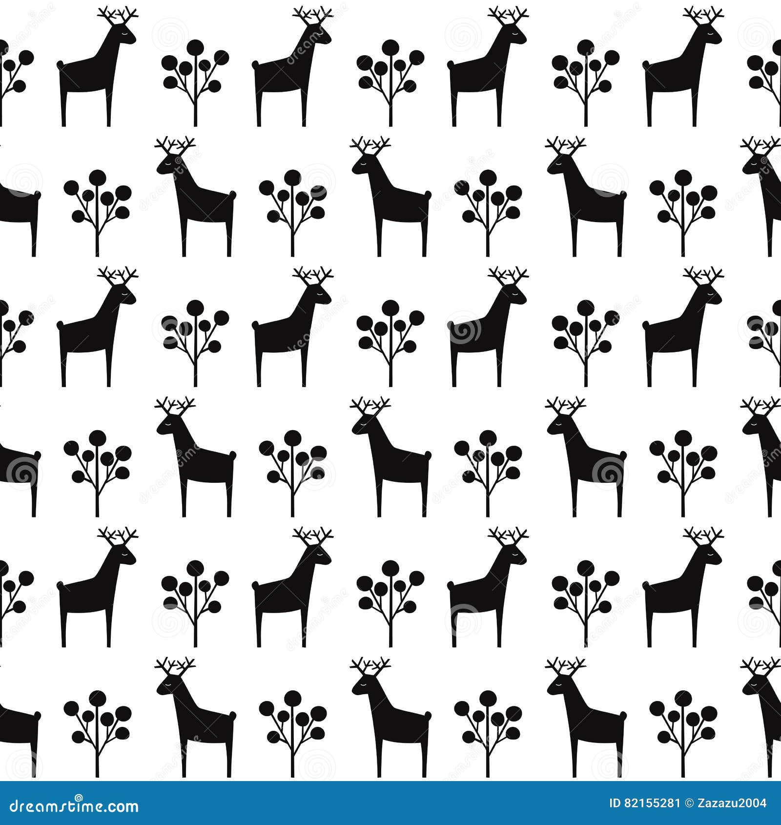 Modest cute patterns black and white Black And White Deer With Berry Seamless Pattern Stock Vector Illustration Of Rowan Fabric 82155281