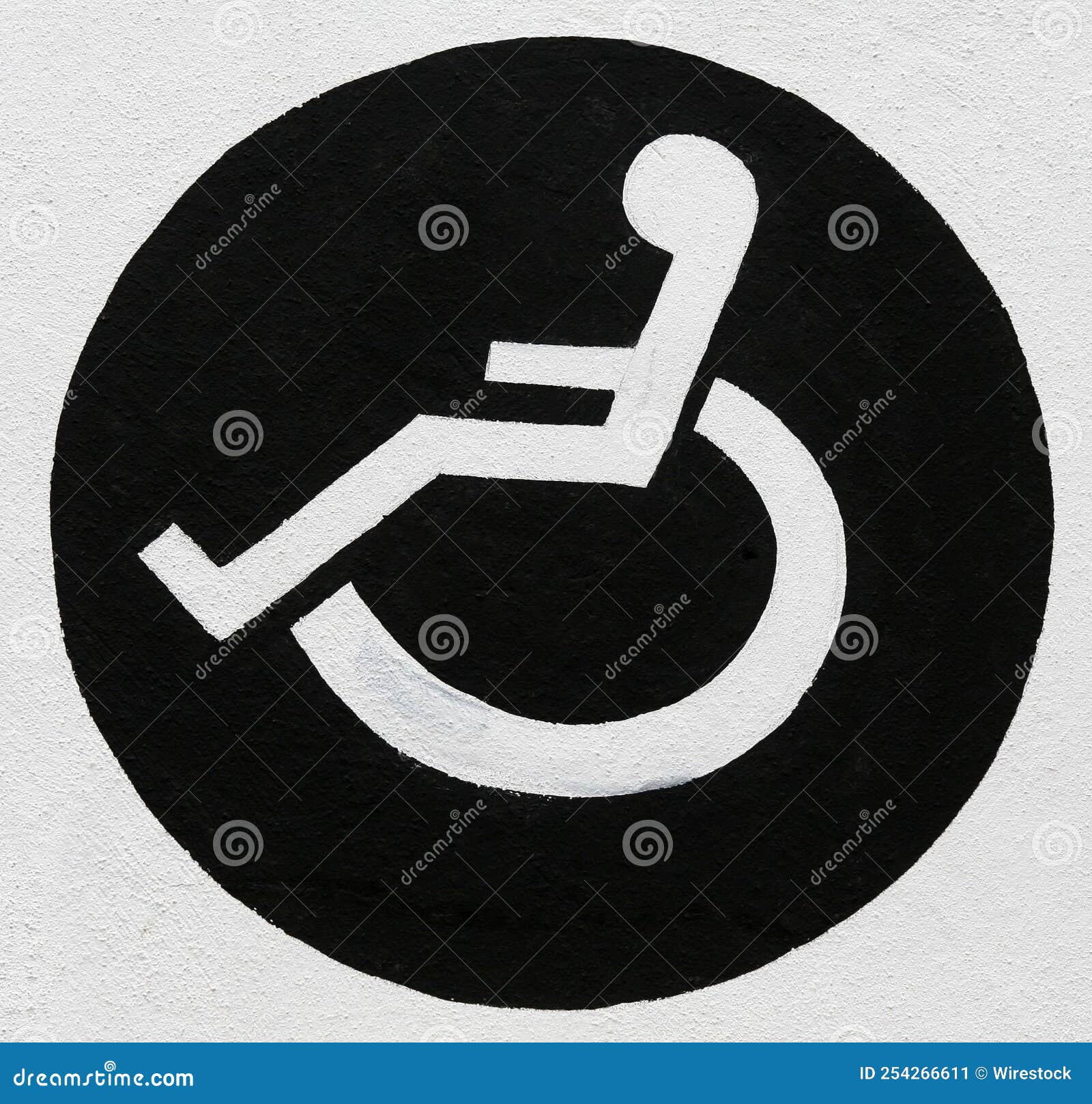 Black and White Disabled Icon Painted on a Wall Stock Image Image of painted, paint 254266611
