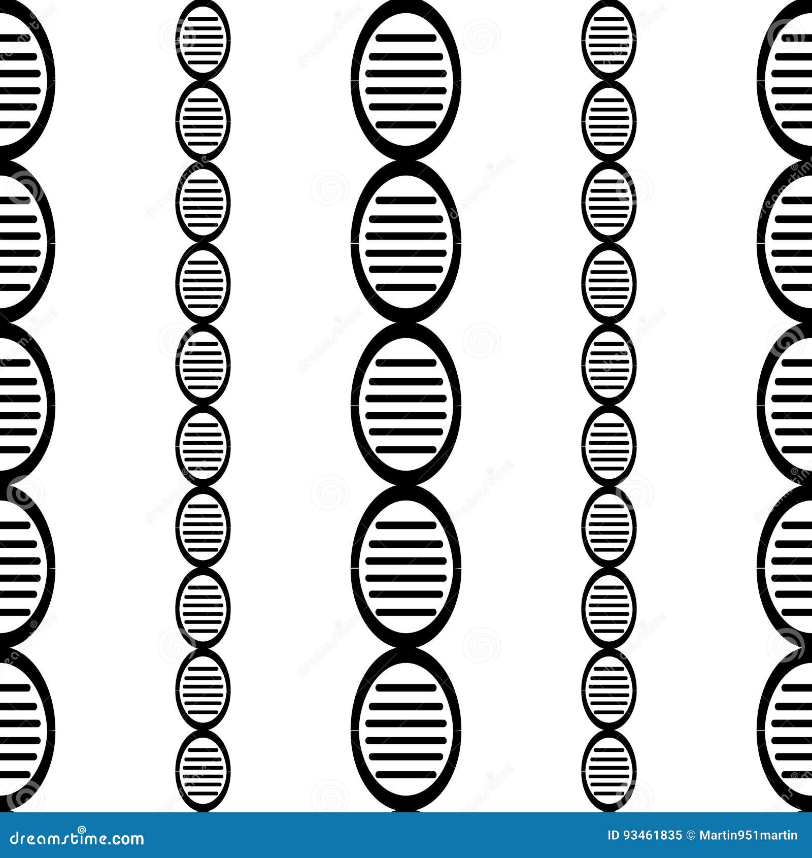 Black and White DNA Genome Simple Seamless Pattern Eps10 Stock Vector