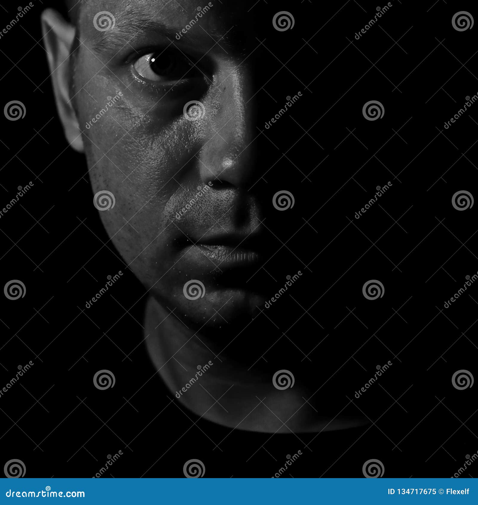 Portrait of a Man in a Low Key Style. Stock Image - Image of closeup ...