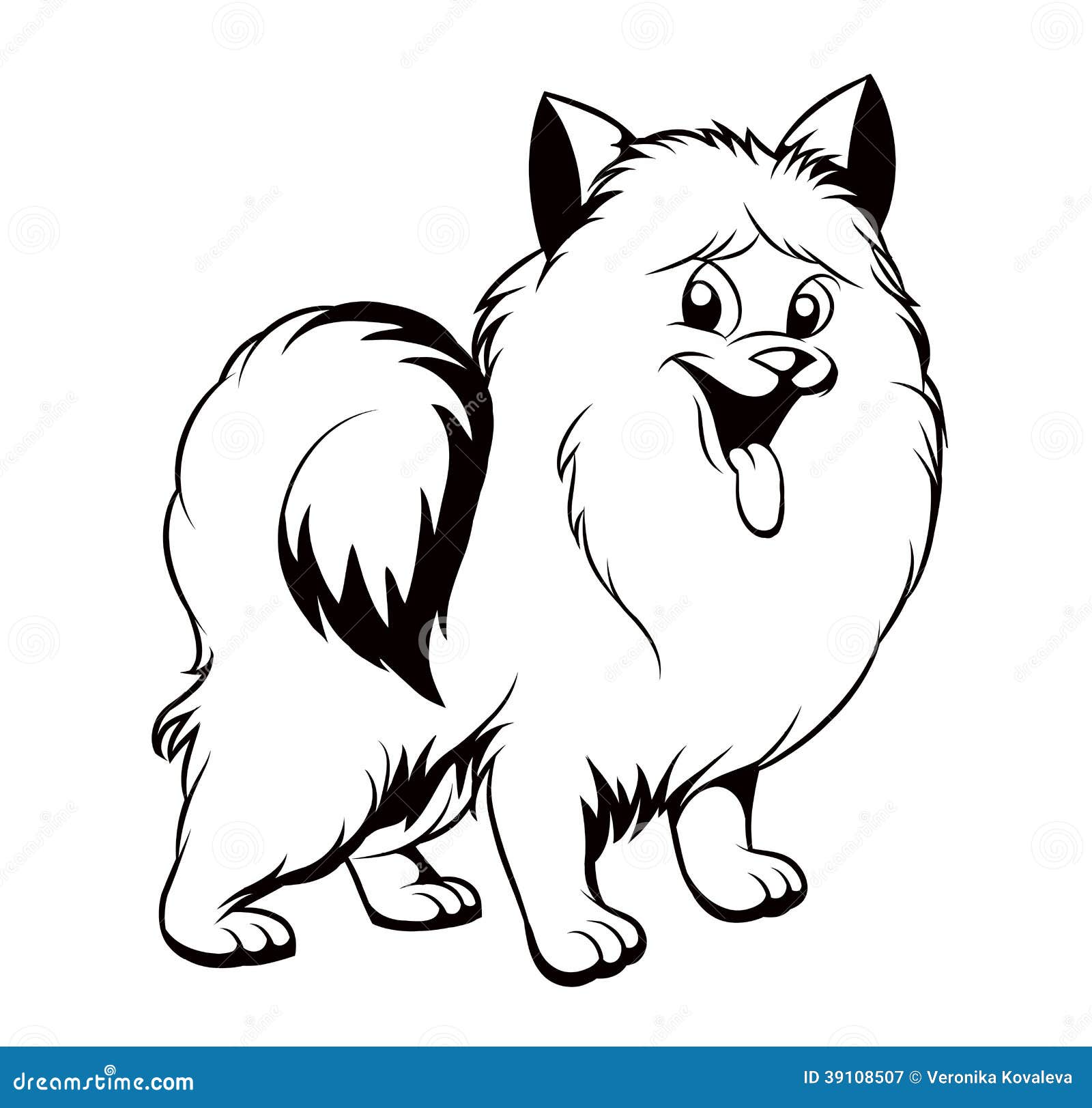 Black And White Drawing Of The Dog Stock Vector - Illustration of