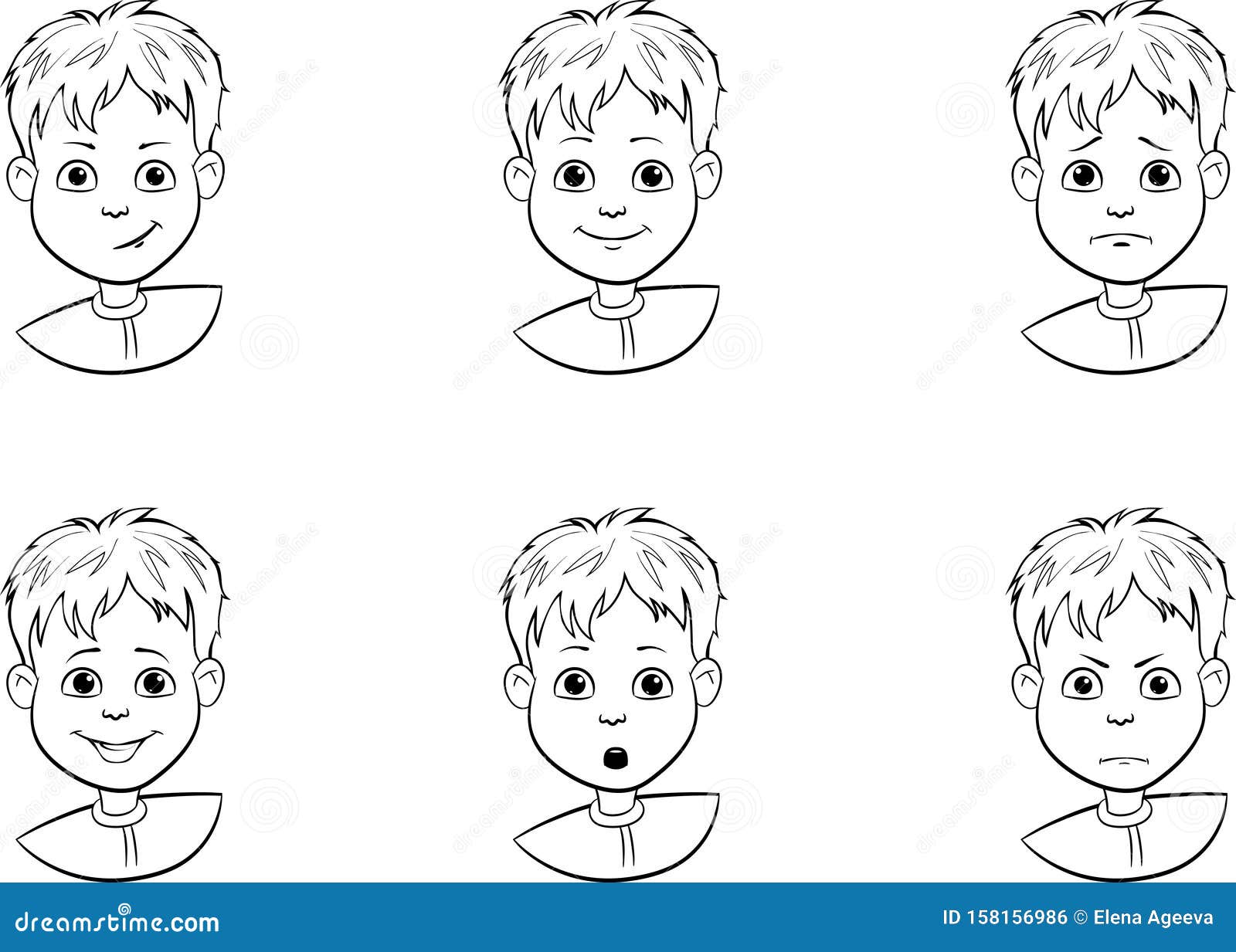 Black and White Drawing Set of Cartoon Faces a Child with Various Expressions and Emotions Stock Vector - Illustration of isolated, human: 158156986 Black and White Drawing Set of Cartoon Faces a Child with Various Expressions and Emotions Stock Vector - Illustration of isolated, human: 158156986
