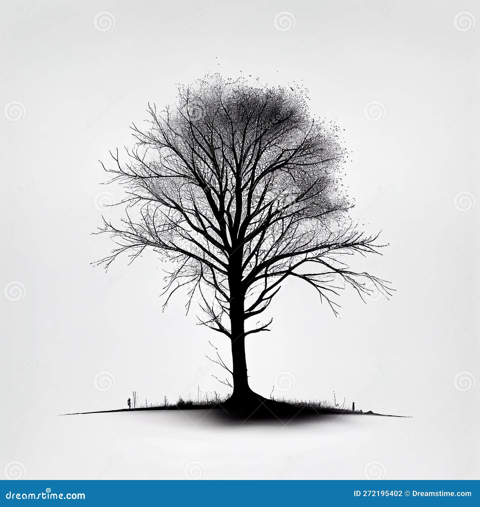 A Black and White Drawing of a Tree Stock Illustration Illustration