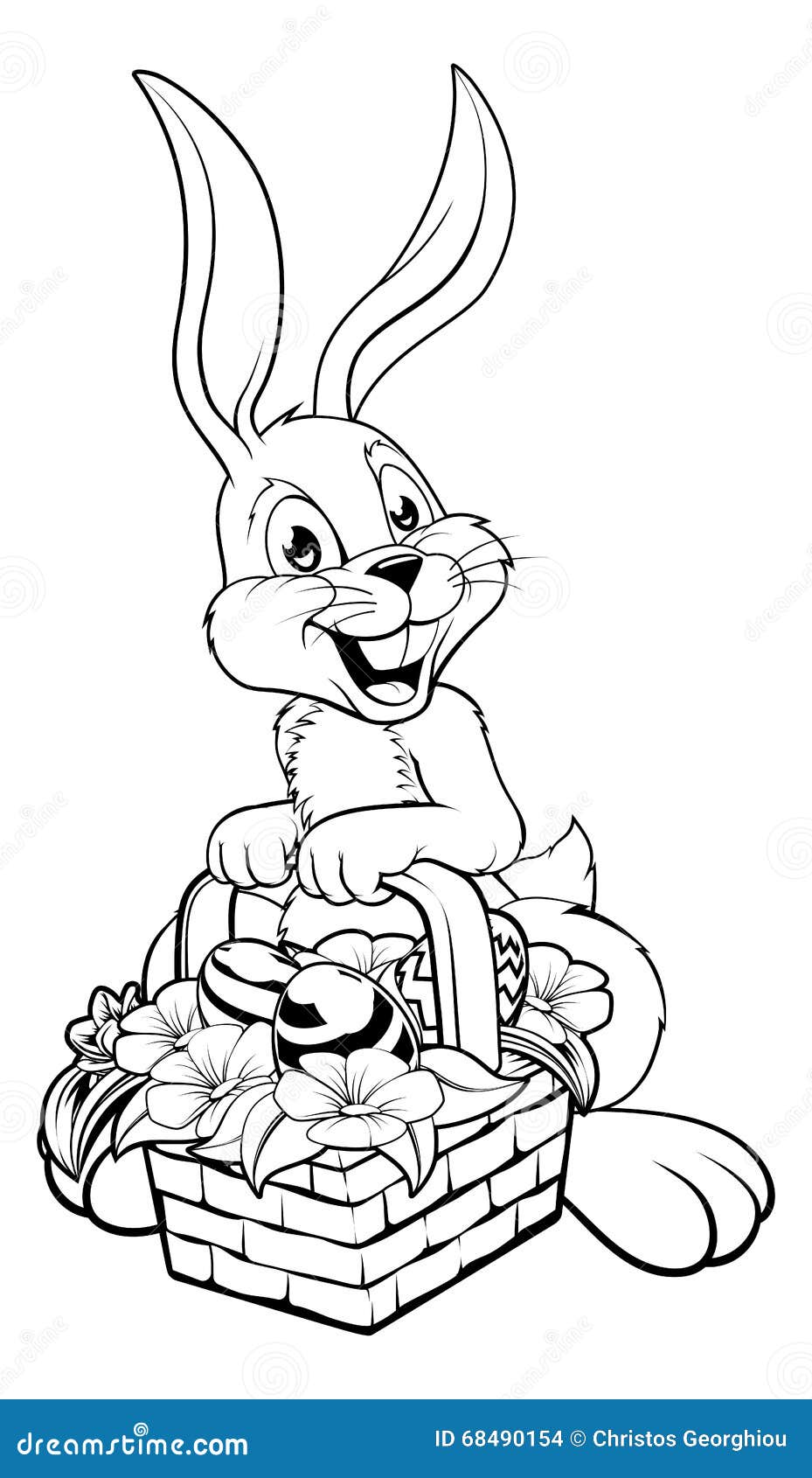 bunny clipart black and white easy easter bunny coloring - easter bunny