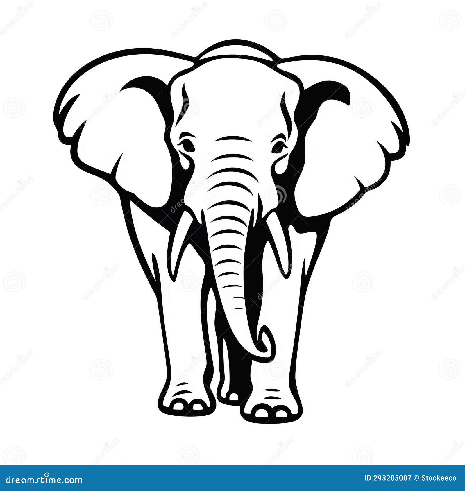 Black and White Elephant Drawing: Uhd Image, Svg Cutout, High Quality