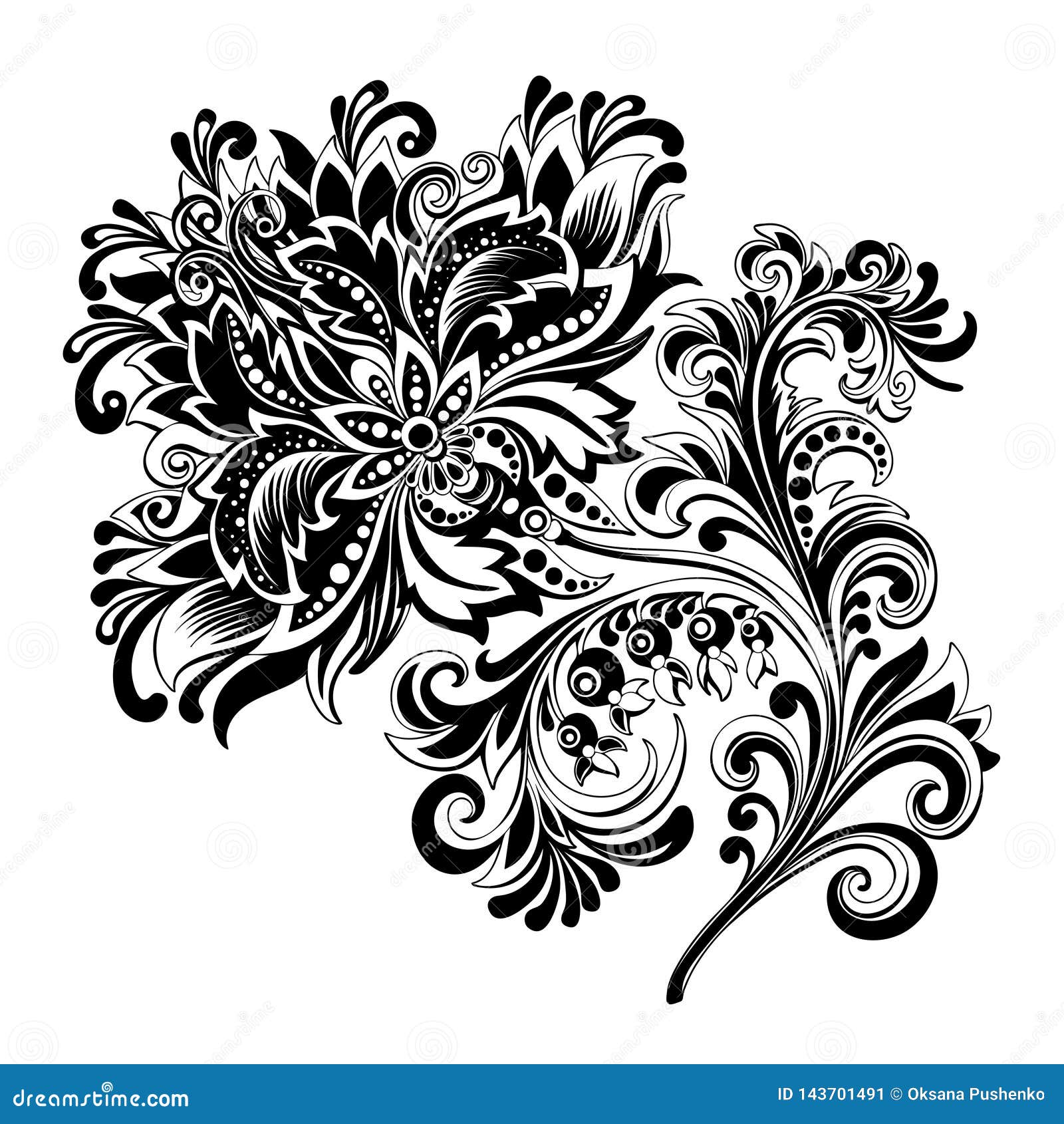 Flower Pattern Black And White Clipart - pic-county