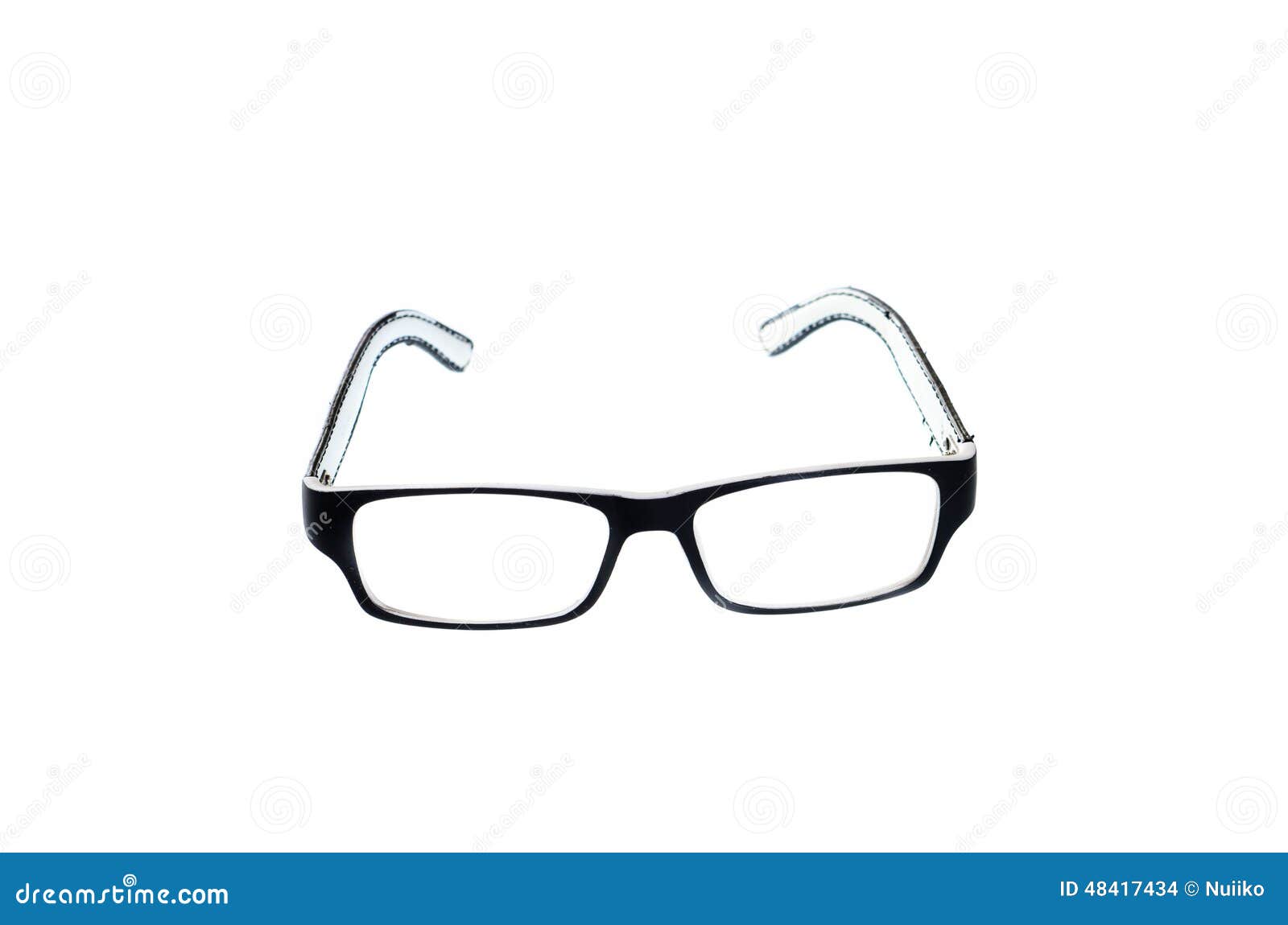 Black and White Eye Glasses Isolated on White Stock Photo - Image of ...
