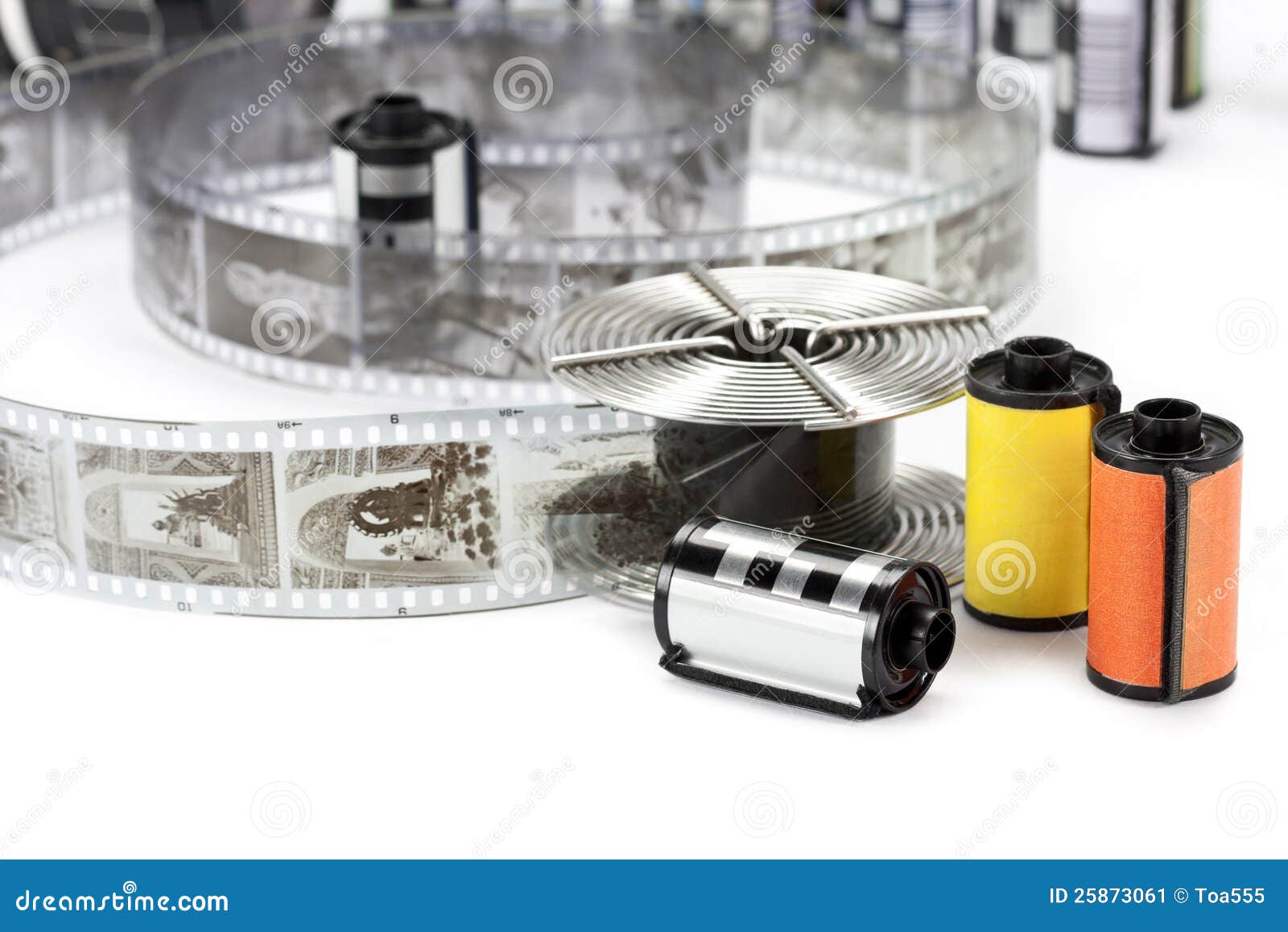 Black and White Film and Reel Stock Image - Image of roll, format: 25873061