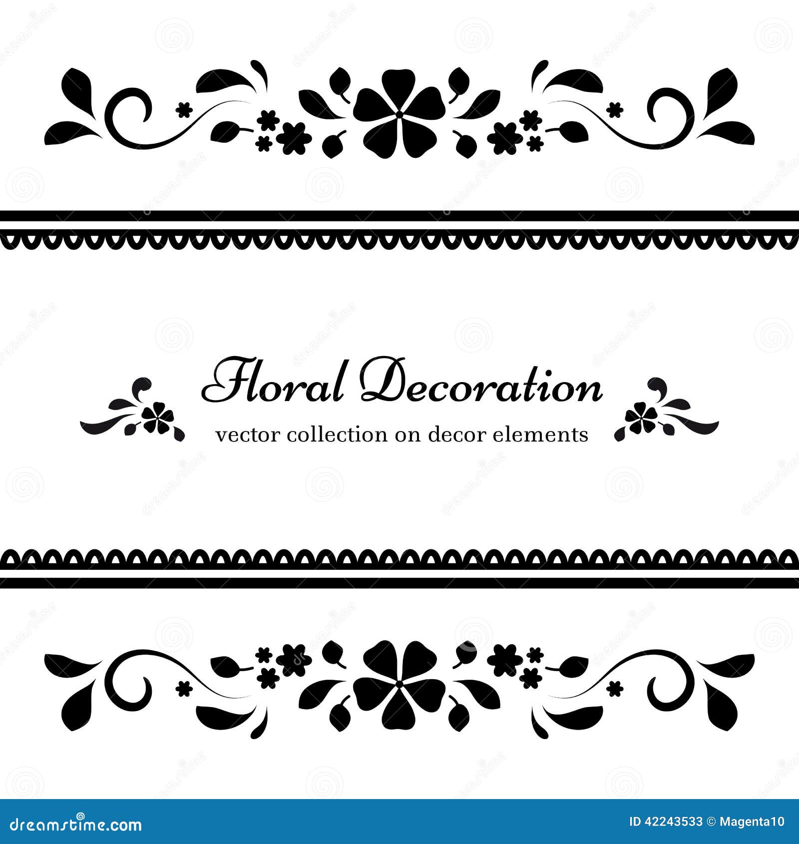 Download Black And White Floral Frame Stock Vector - Illustration ...