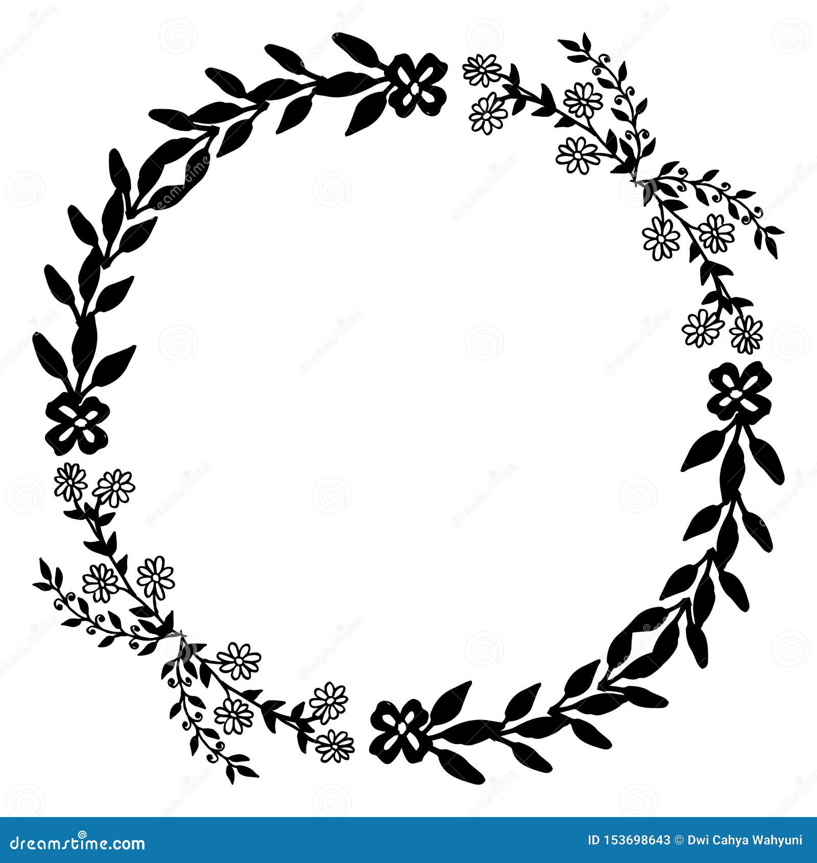 Black and White Floral Frame with Style Unique and Elegant, for ...