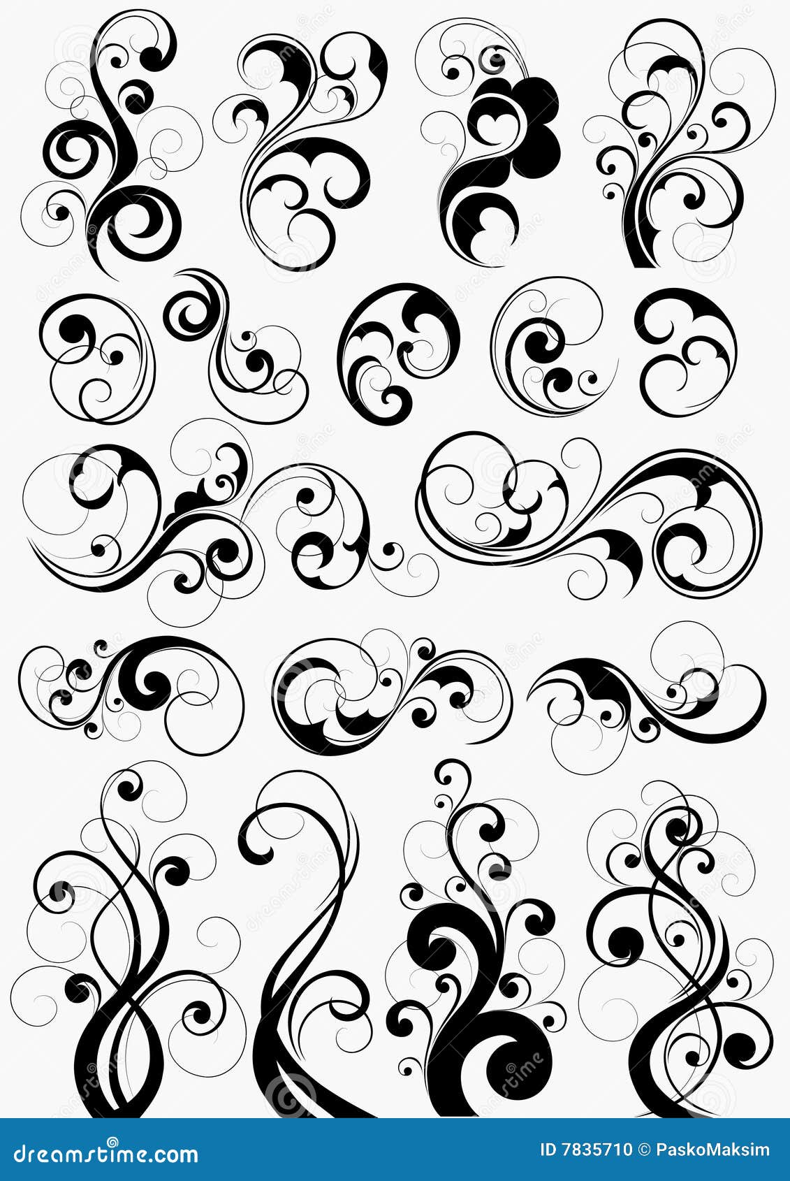 black and white flourishes