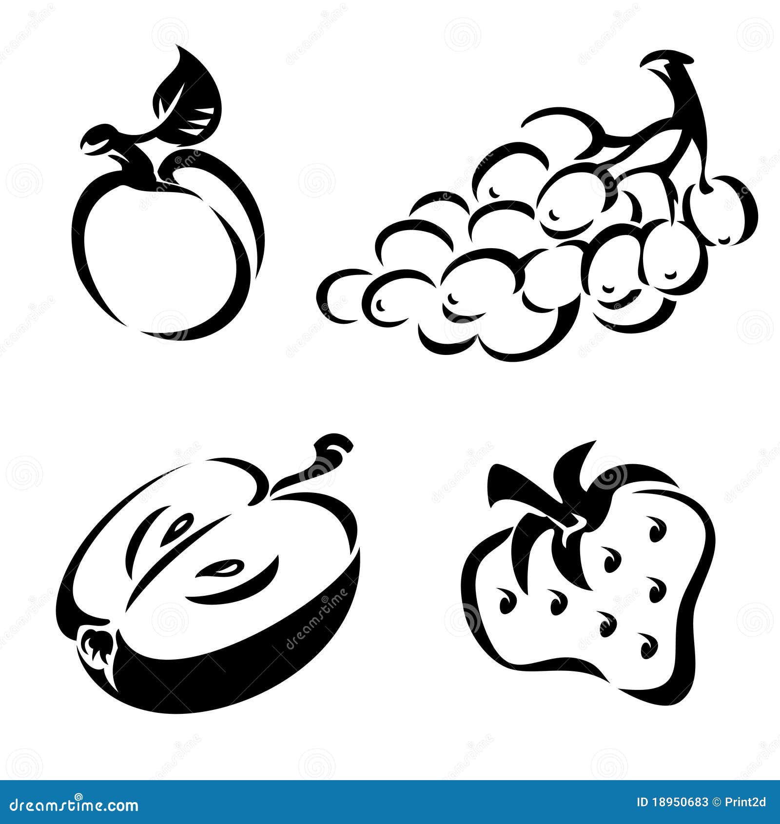 Black And White Fruit Stock Photos Image 18950683