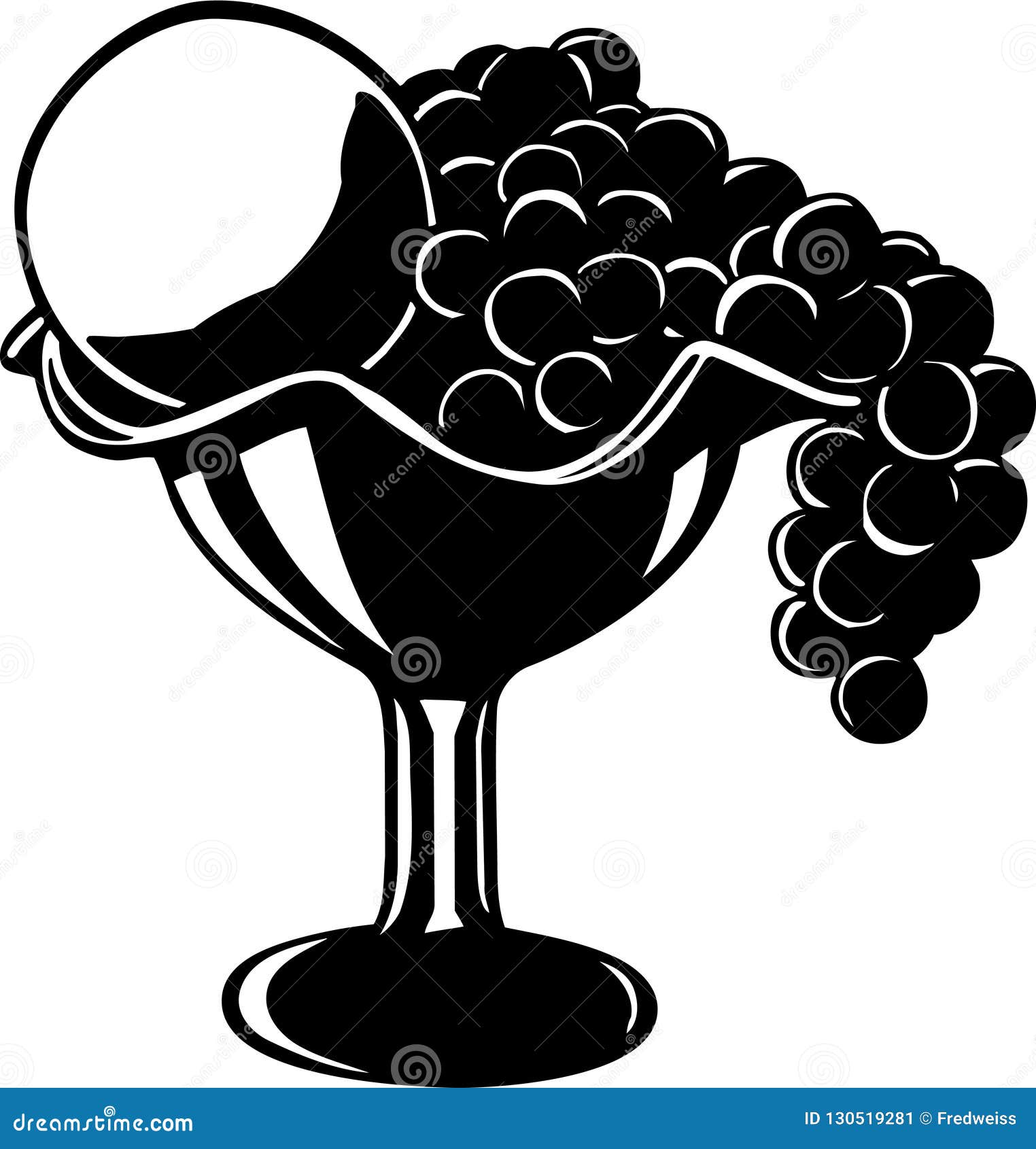 Black and White Fruit Bowl Illustration Stock Vector Illustration of produce, grapes 130519281