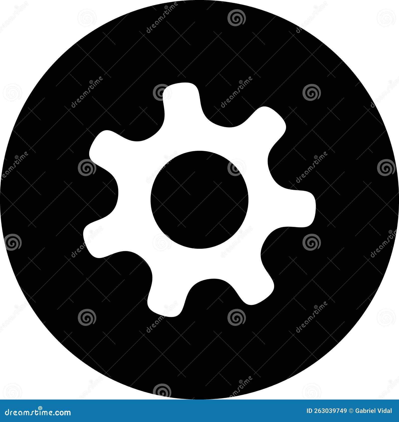 Black and White Gear Icon, Setting Icon, Setting Button Stock Vector