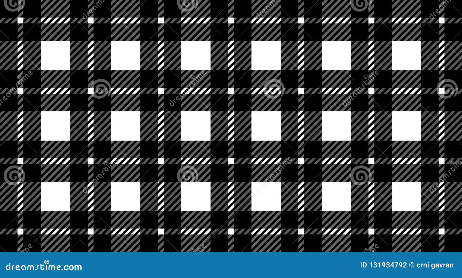Black And White Gingham Pattern Background For Plaid