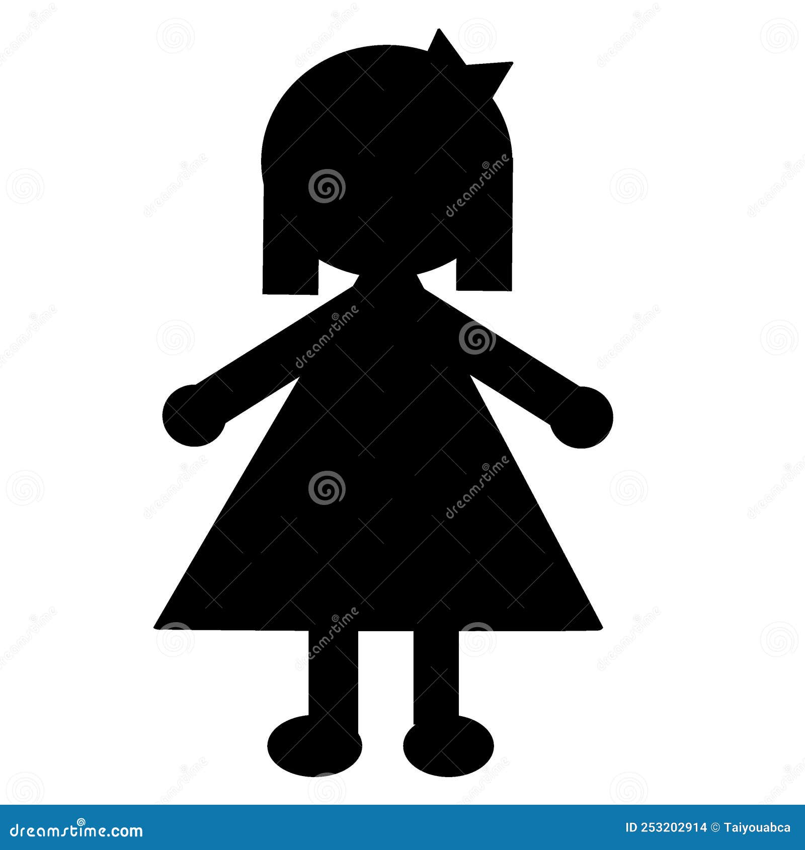 Black and White Girl Symbol Stock Photo Illustration of symbol