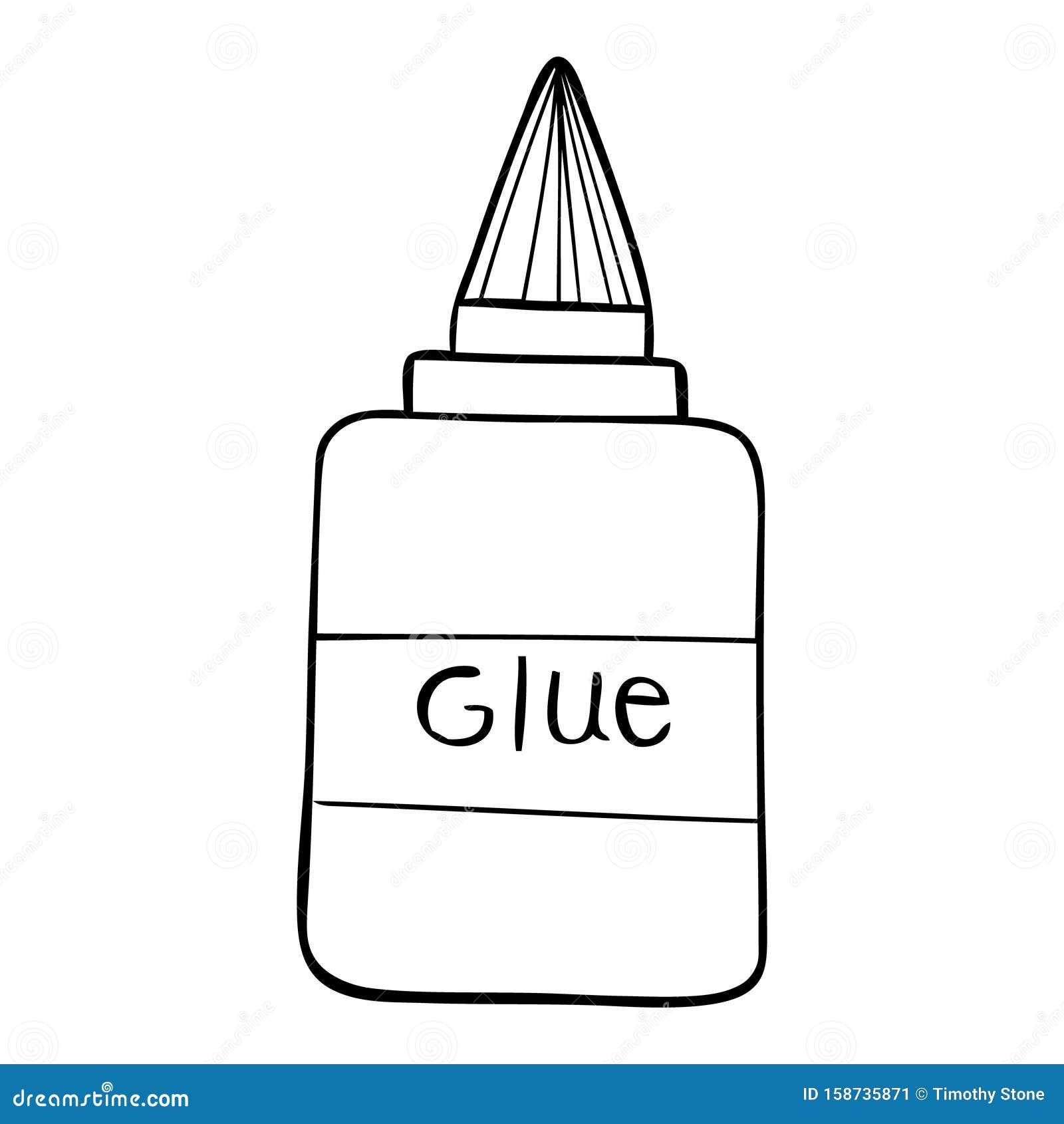 Black and White Glue Vector Icon Illustration Stock Vector