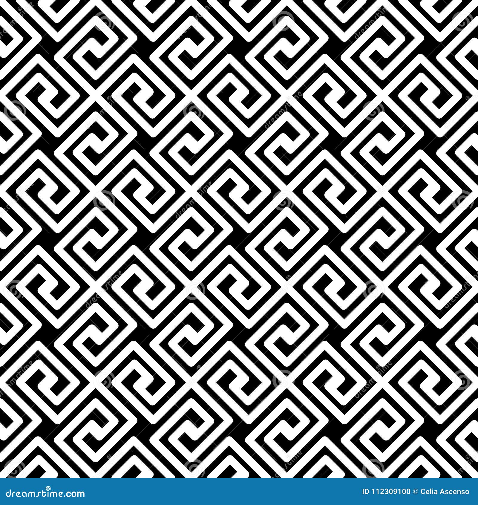 greek key diagonal seamless pattern