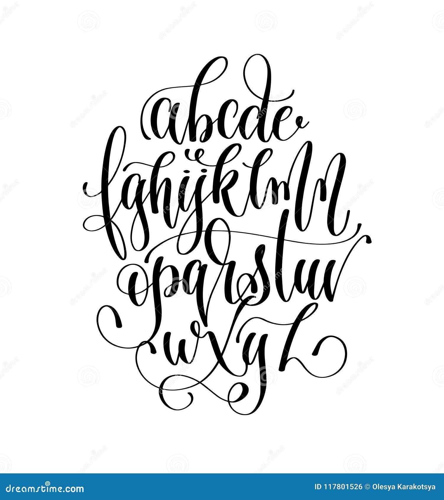 Black and White Hand Lettering Alphabet Design Stock Vector ...