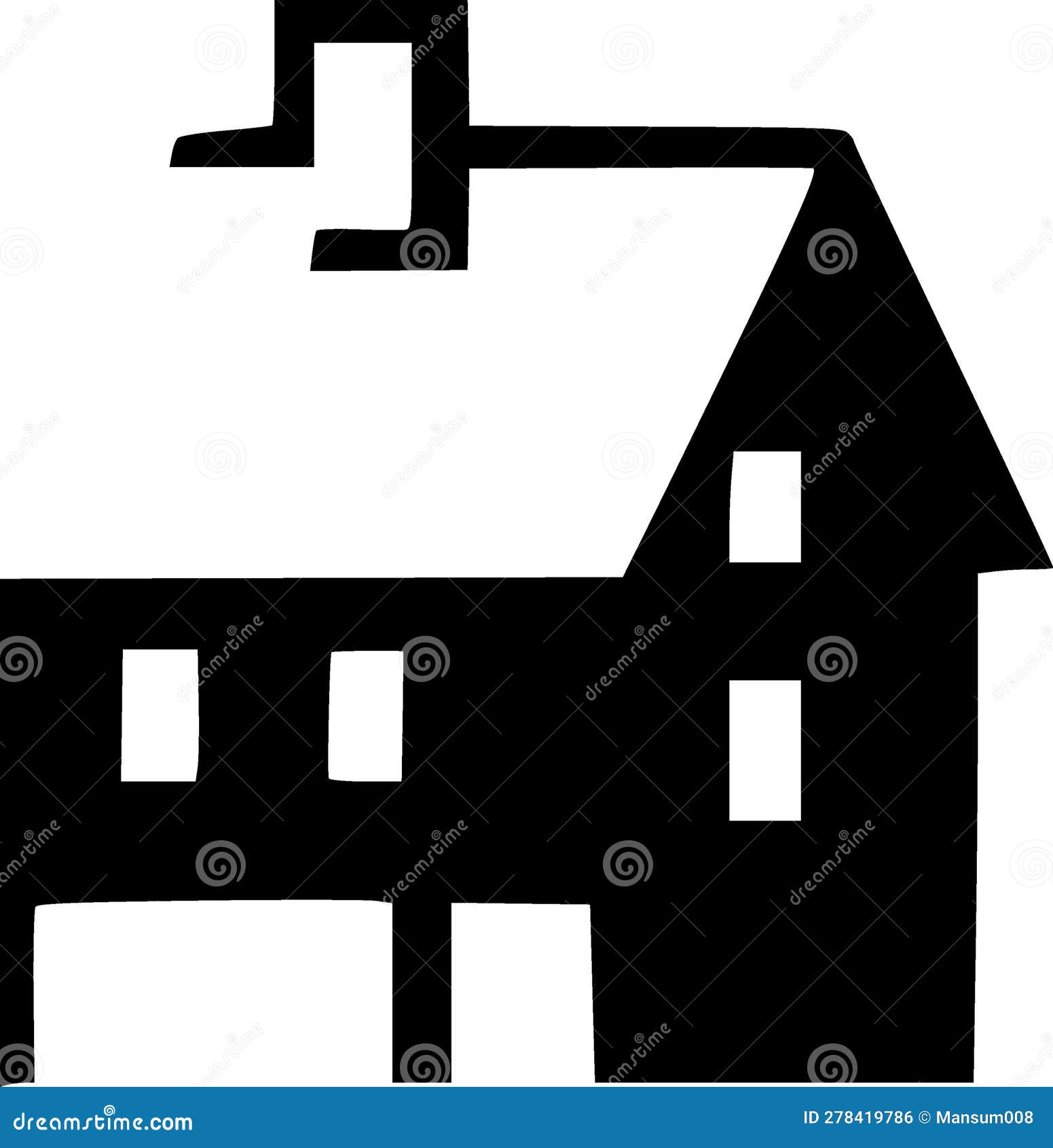 Black and White of Home Icon Stock Illustration - Illustration of house