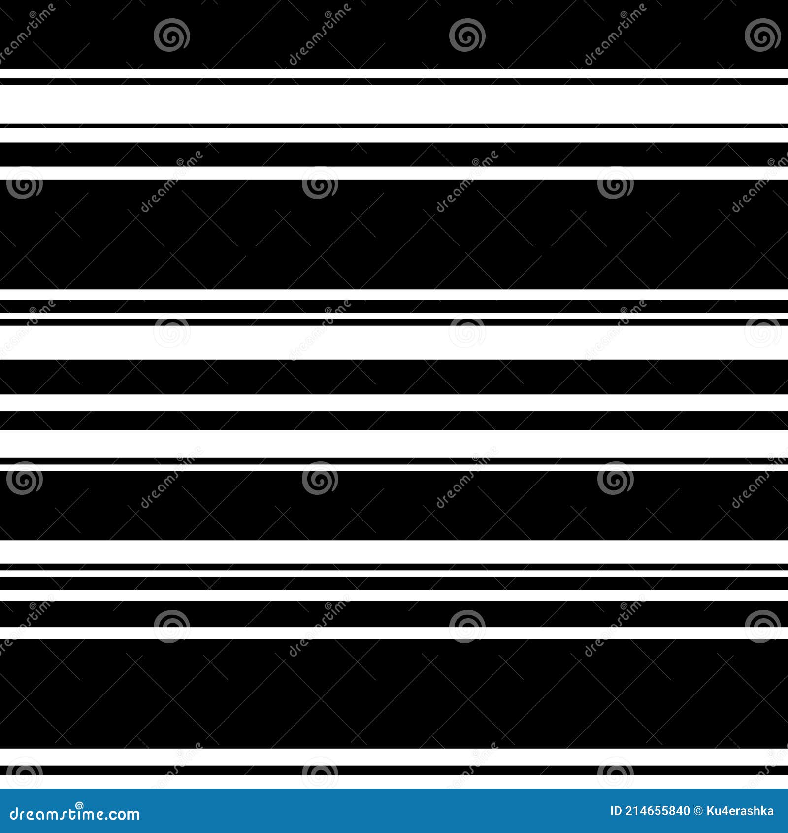 Black and White Horizontal Stripes Vector Seamless Pattern Stock Vector