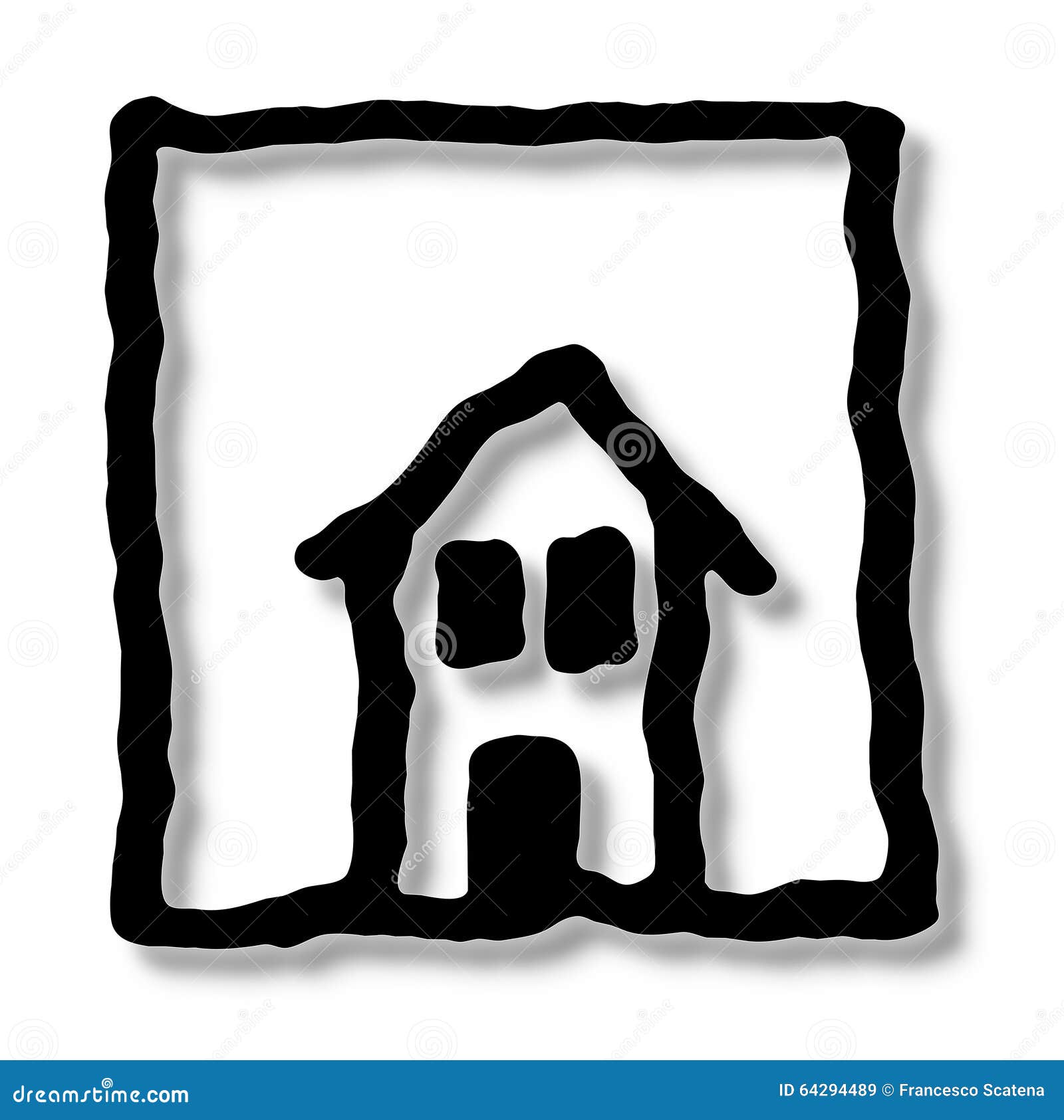 Black and White House Sketch Stock Illustration Illustration of