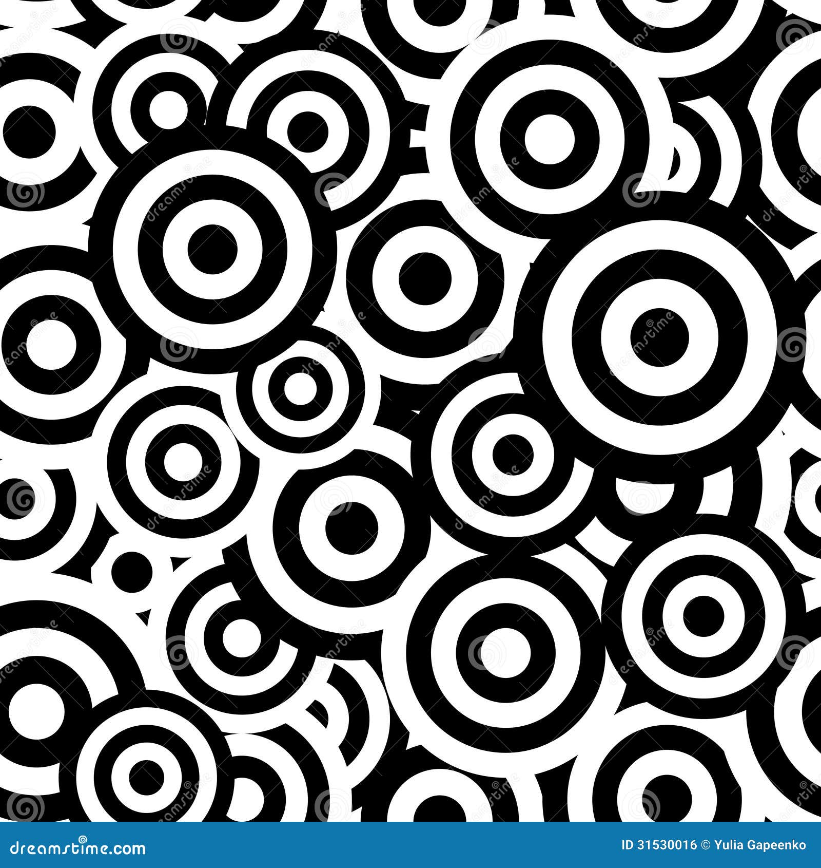 Black and White Hypnotic Seamless Pattern Stock Vector - Illustration of  mental, backgrounds: 31530016