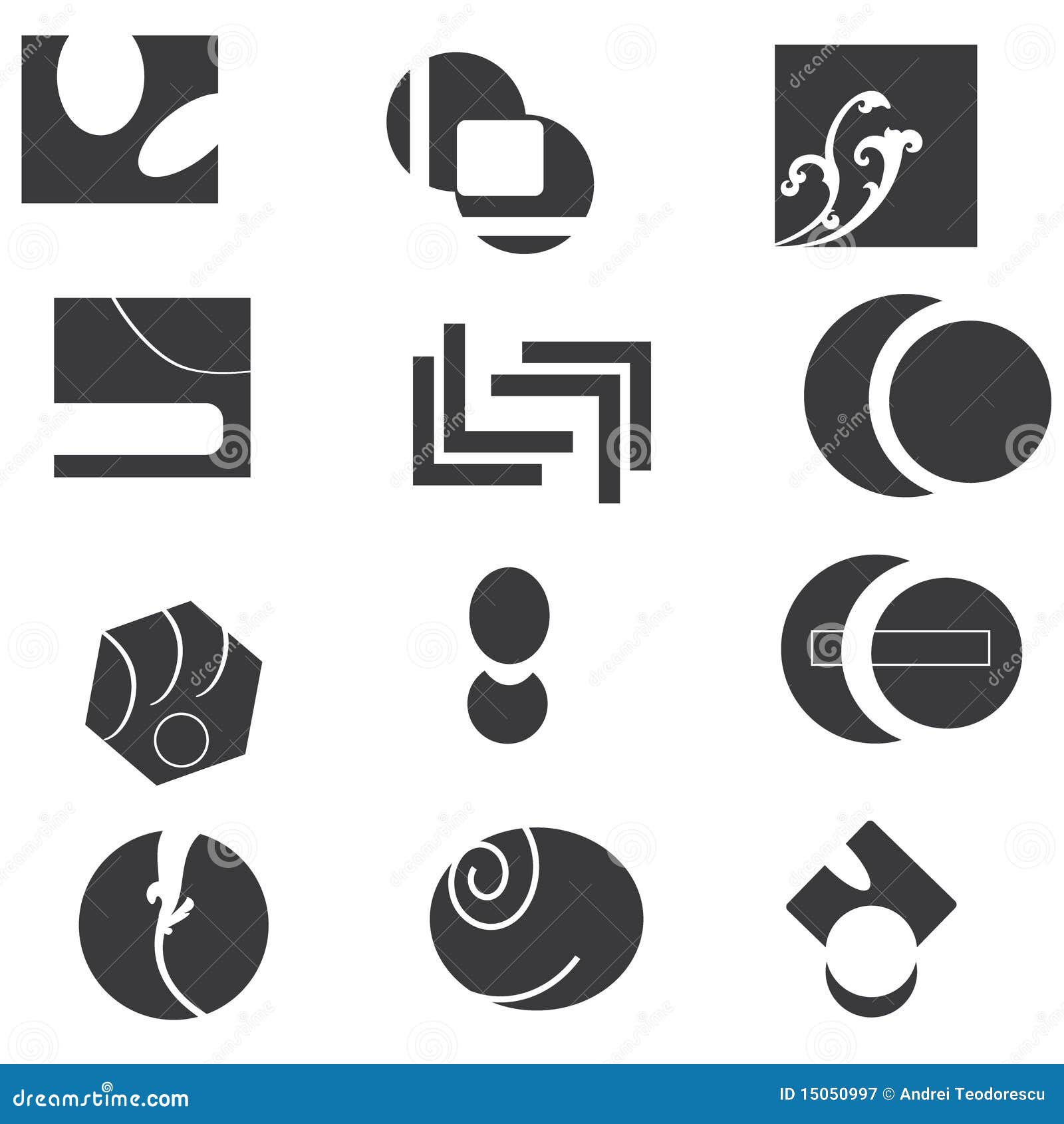 Black And White Icon Set Royalty Free Stock Photography - Image: 15050997