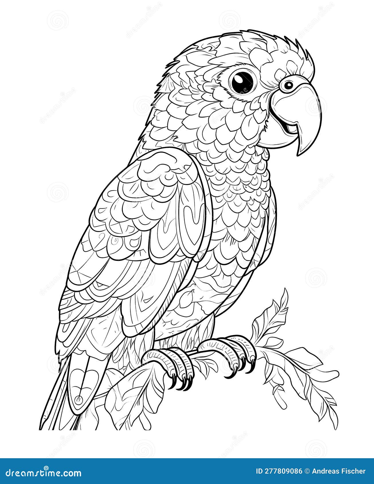 Black and White Illustration for Coloring Birds Stock Illustration ...
