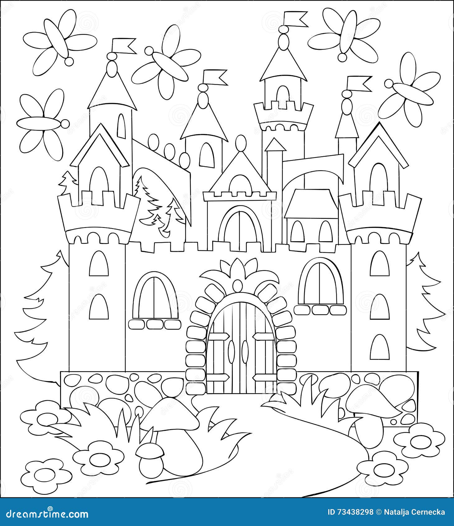Black And White Illustration Of Fairyland Medieval Castle For Coloring Stock Vector Illustration Of Cartoon Book Black And White Illustration Of Fairyland Medieval Castle For Coloring Stock Vector Illustration Of Cartoon Book