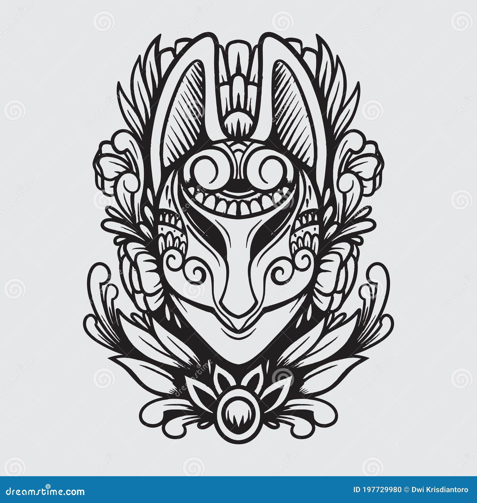 Black And White Illustration Of Kitsune Mask Ornamental Stock Vector Illustration Of Grimace Anime Black And White Illustration Of Kitsune Mask Ornamental Stock Vector Illustration Of Grimace Anime