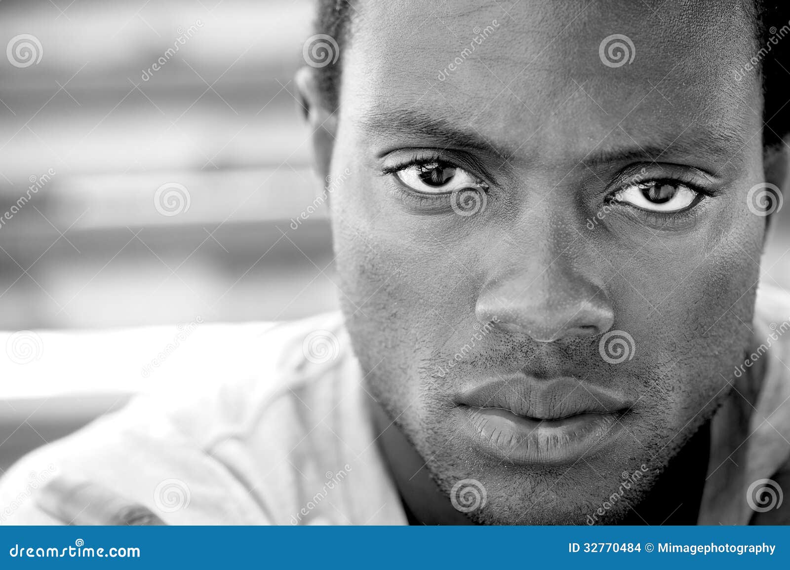 Black And White Image Of An African American Man Stock 