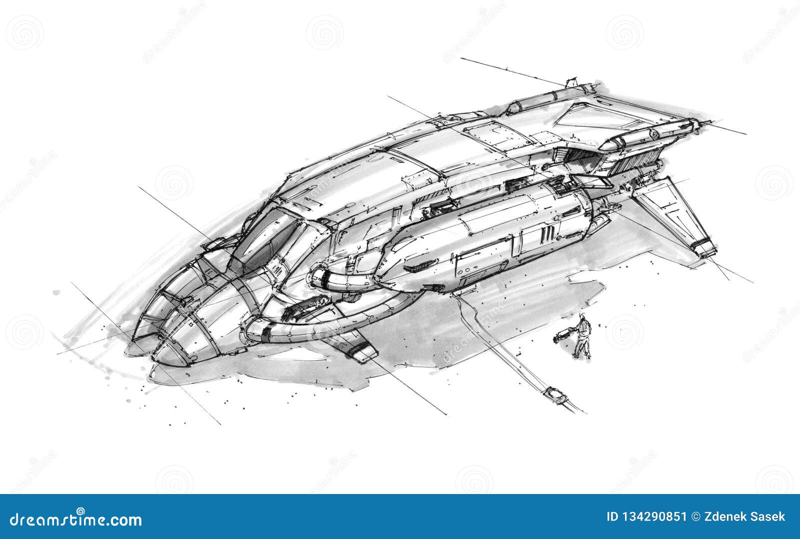 Easy Spaceship Drawing - HelloArtsy