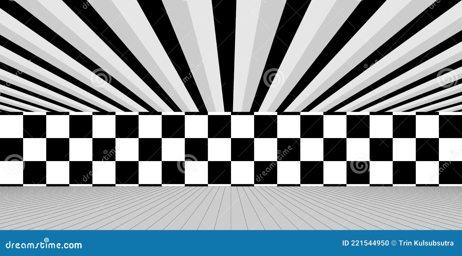 Black and White Interior Illustrations Corridor Background. Ceiling