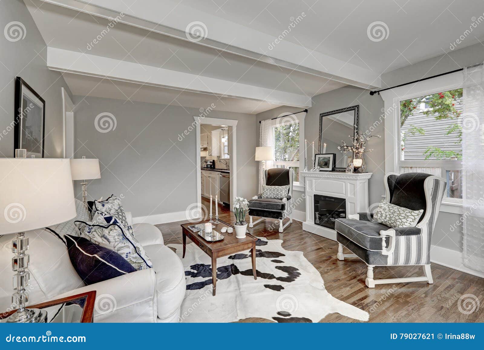 Black And White Interior Of Luxury Living Room Stock Image Image