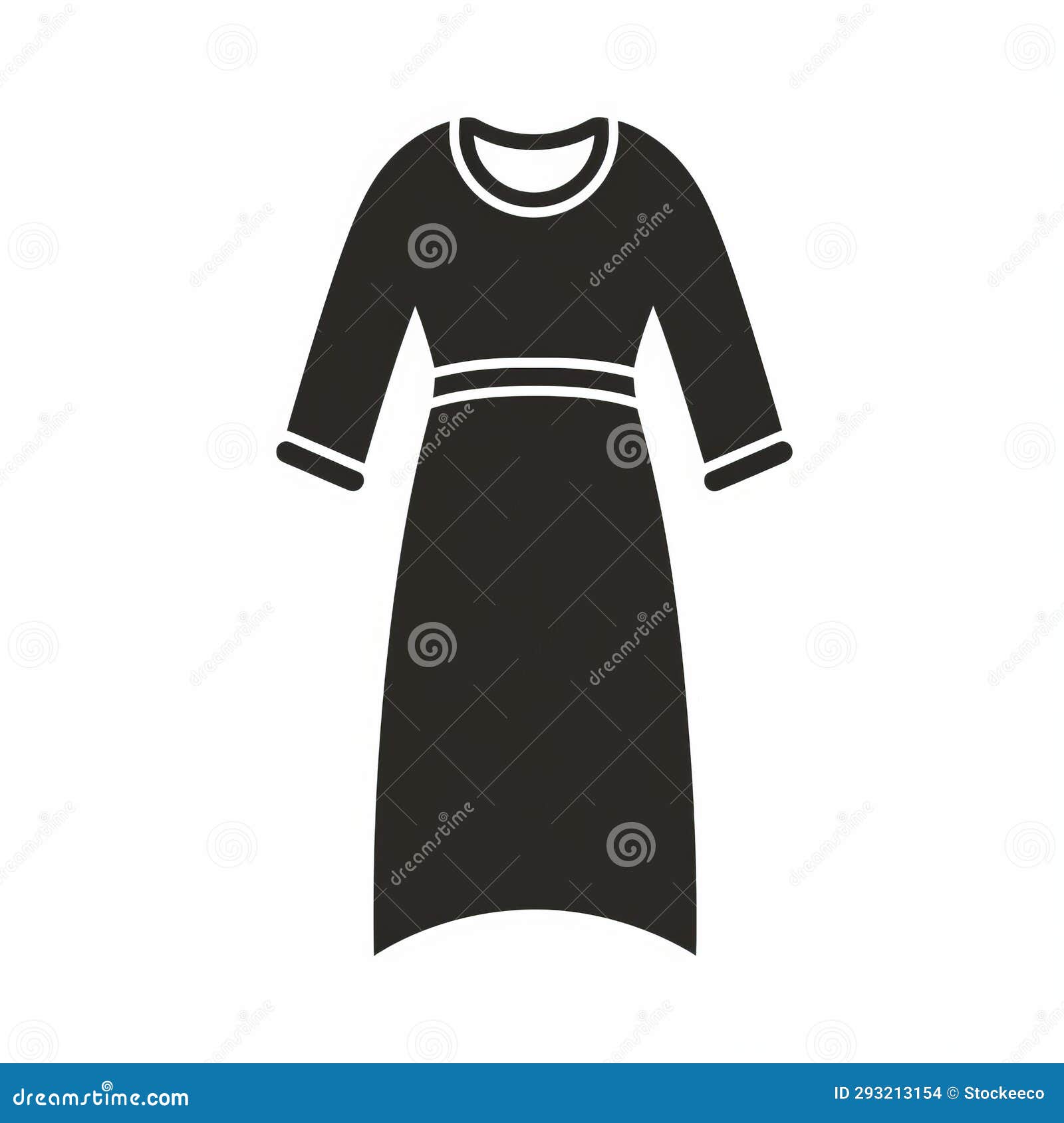 Minimalistic Black Dress Icon in Soft-edged Style Stock Illustration ...