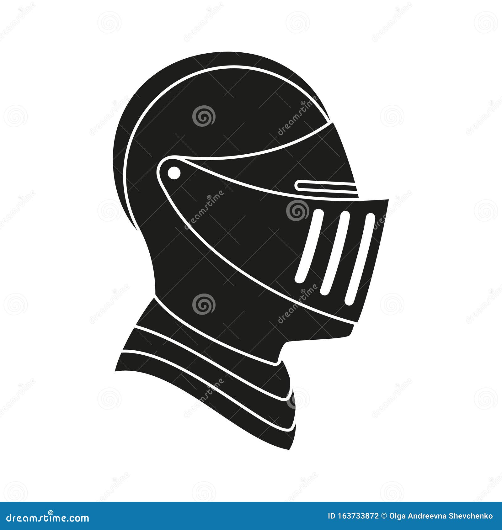 Black and White Knight Helmet Stock Vector - Illustration of face, army