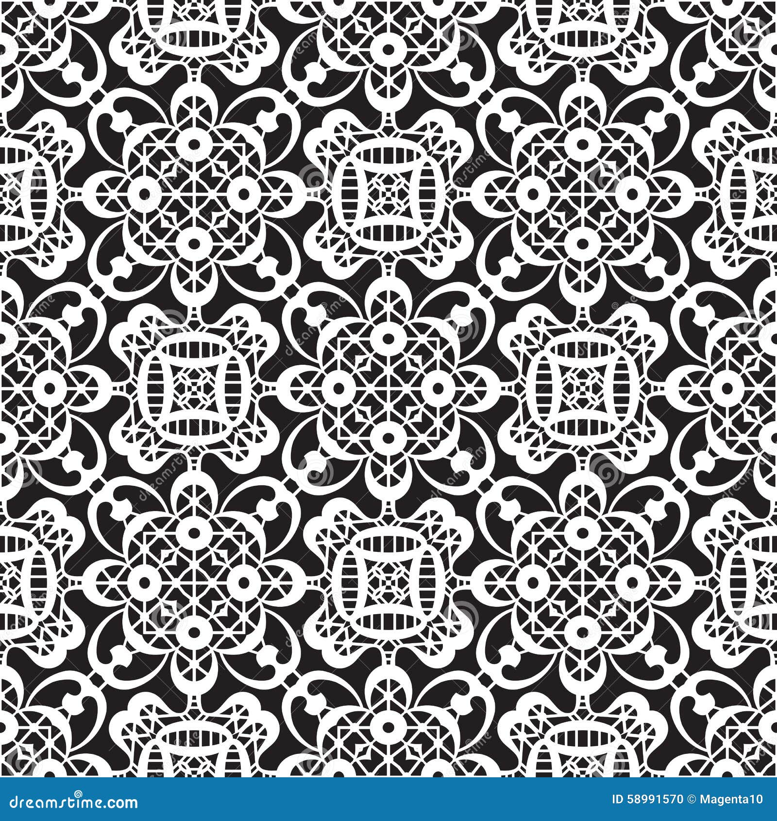 Black And White Lace Pattern Stock Vector Image 58991570