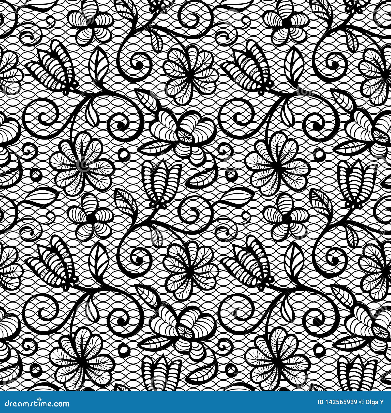 Black and White Lace Seamless Pattern Stock Image Image of lacy, dark