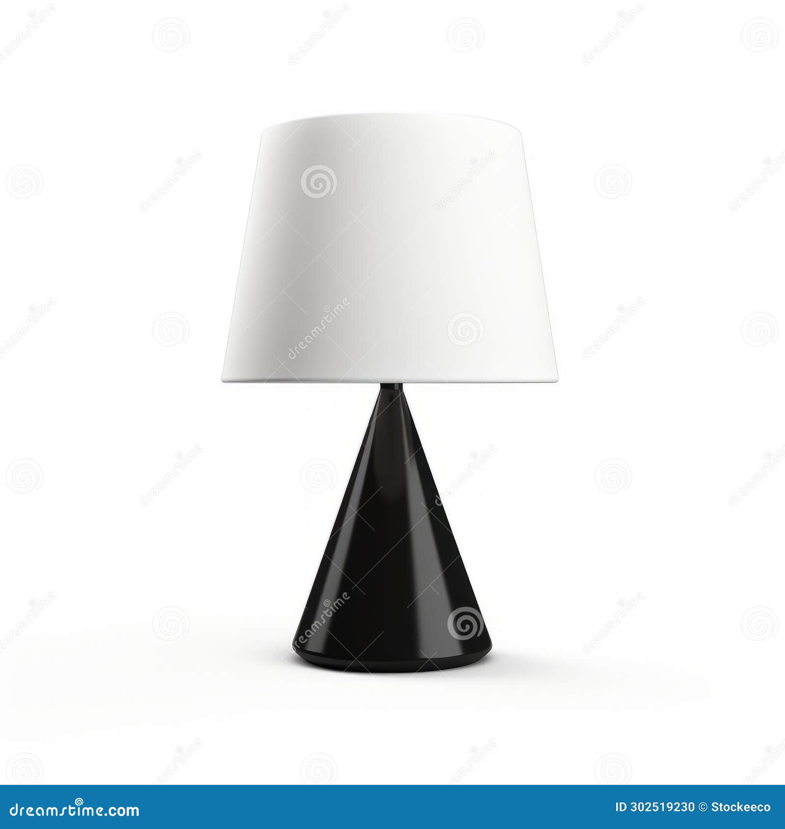 black and white lamp with realistic rendering style